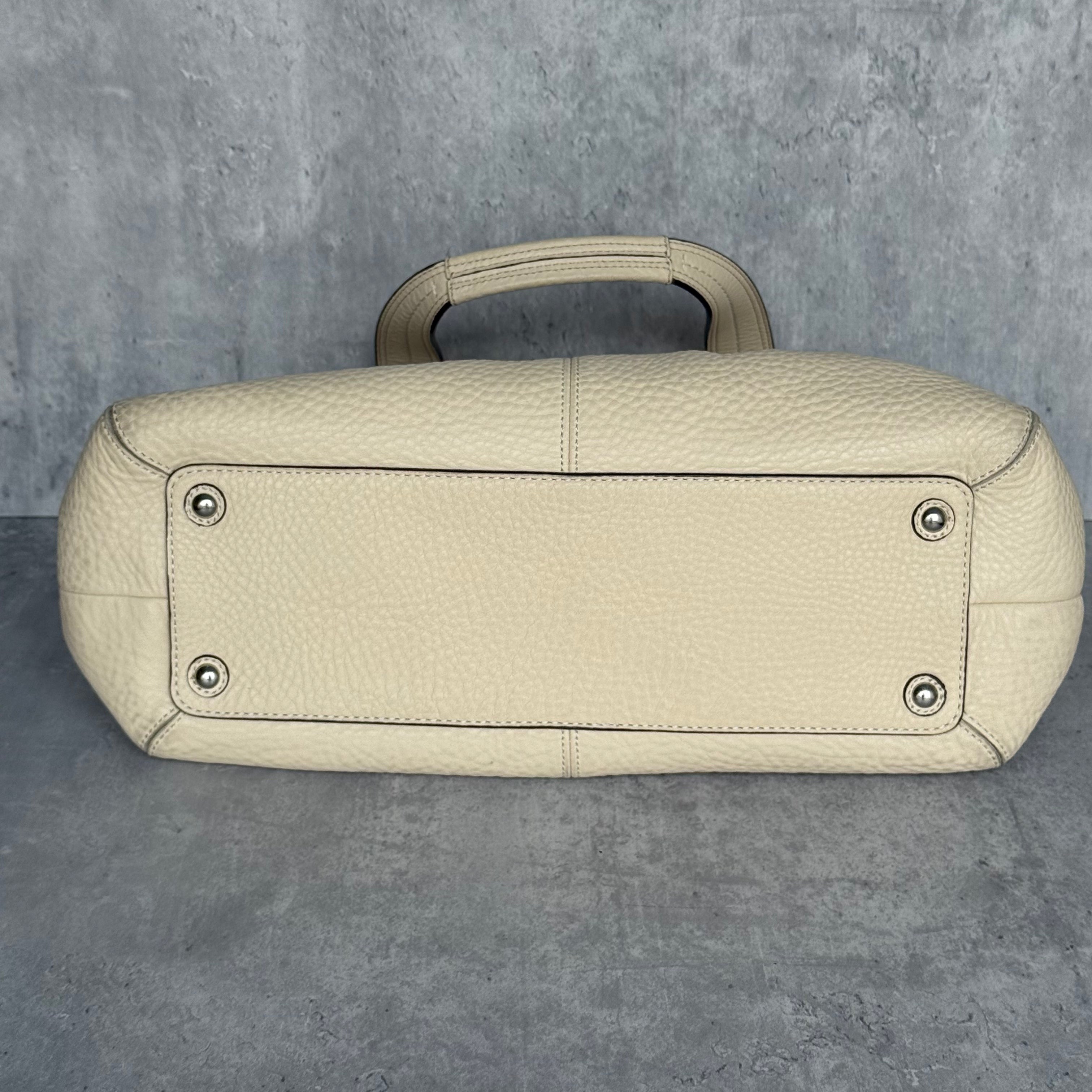 Coach Soho Pleated Leather Satchel Bag Cream