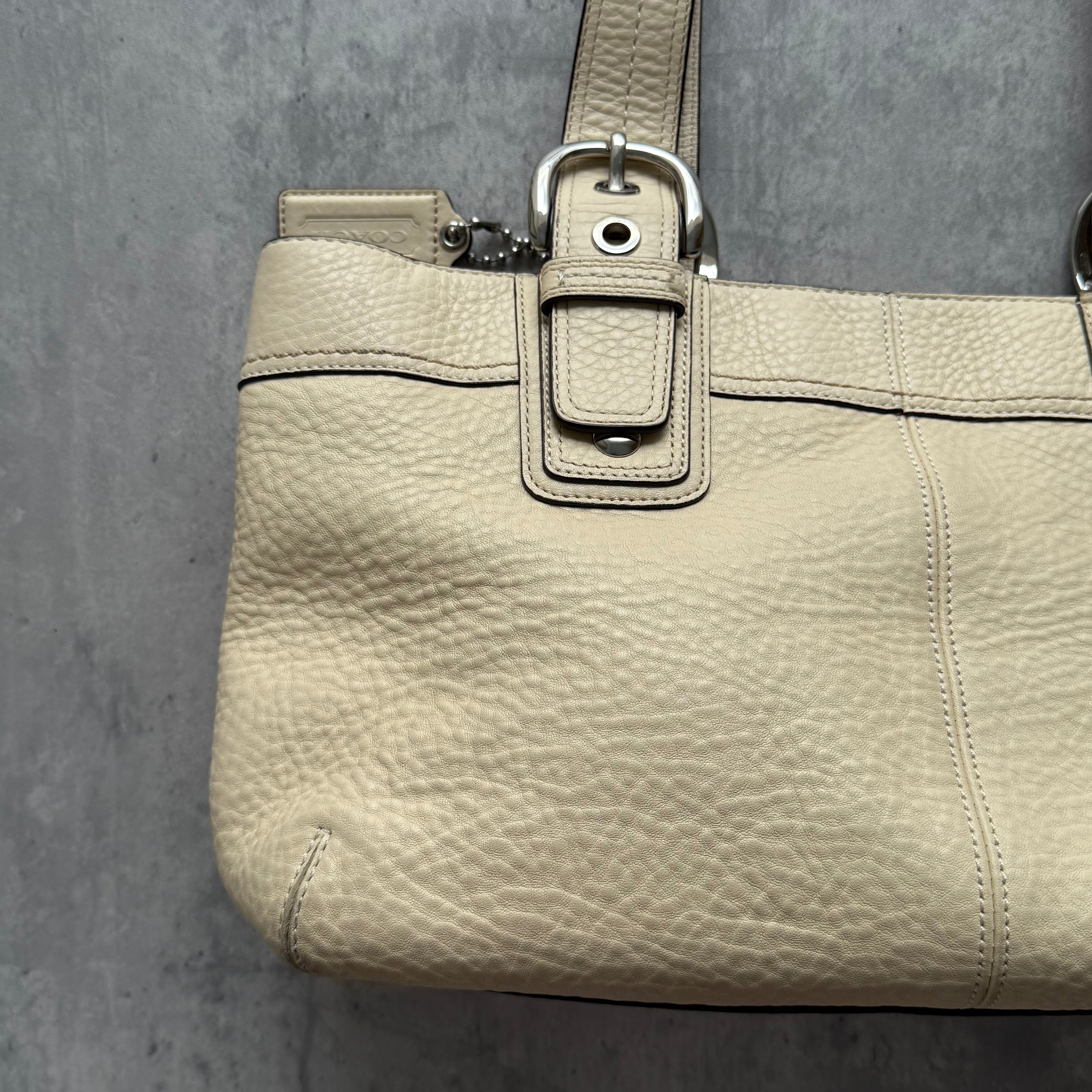 Coach Soho Pleated Leather Satchel Bag Cream