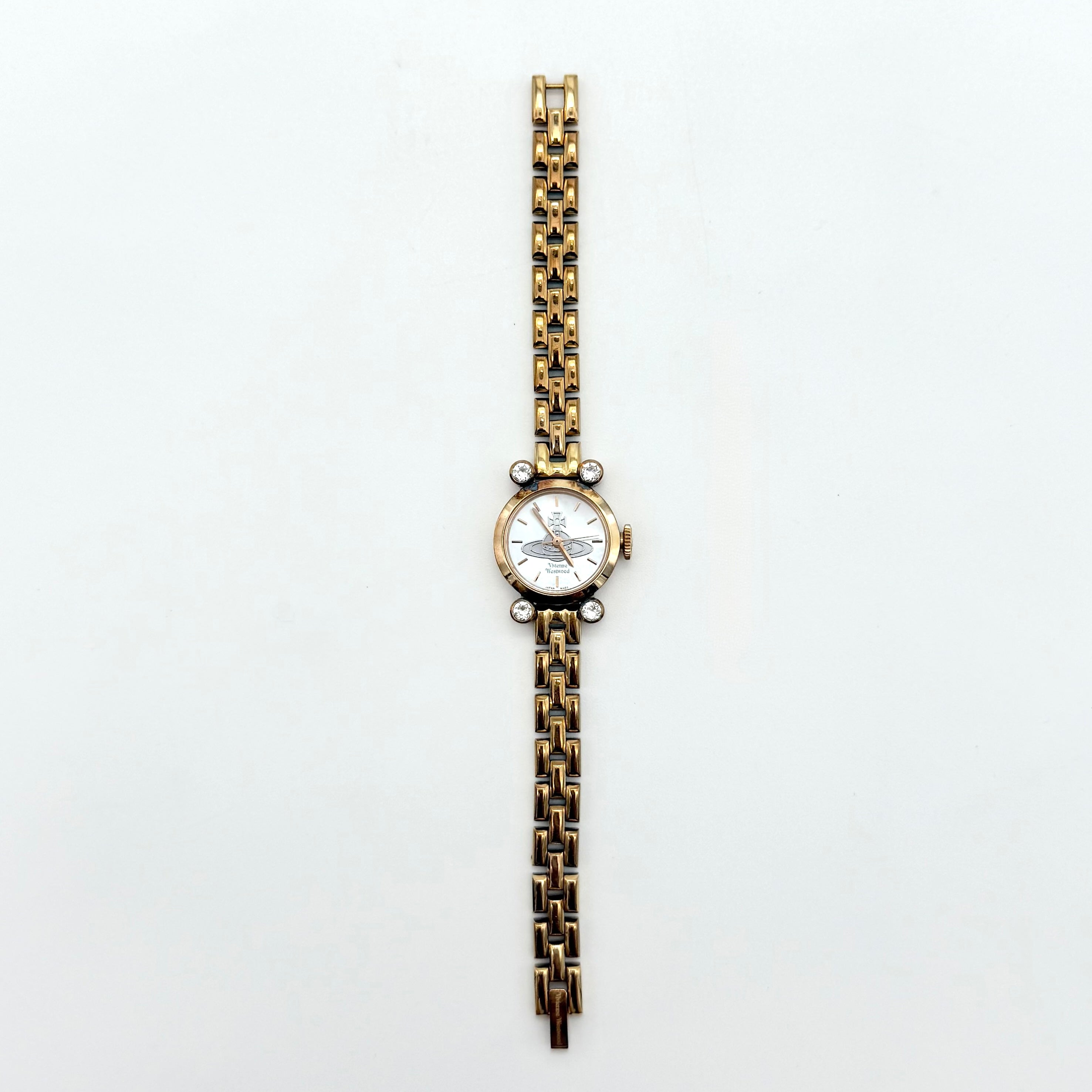 Vivienne Westwood Orb Diamond Shell VW-77C7 Watch Gold