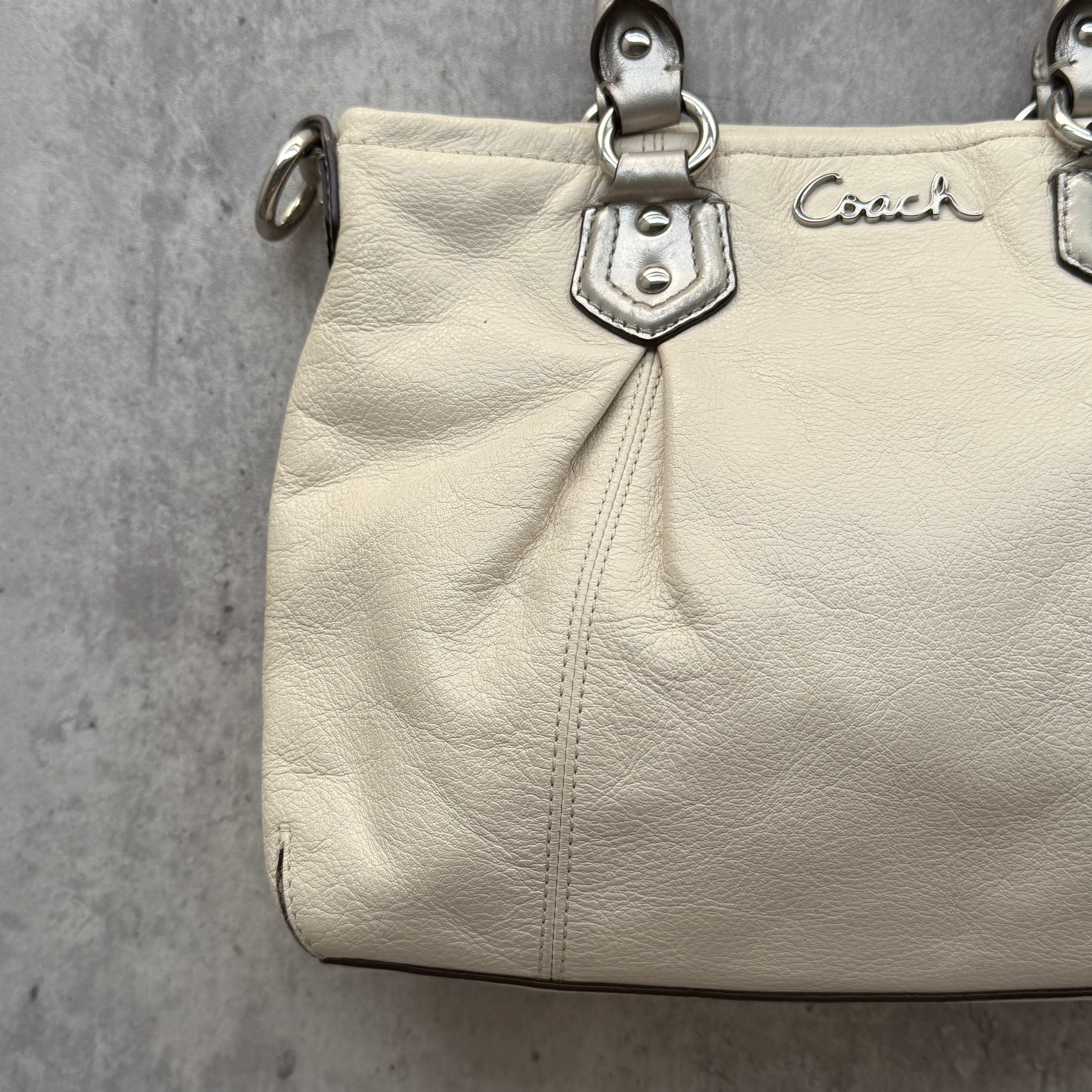 Coach Y2K Ashley Mini Tote Bag Cream/Silver