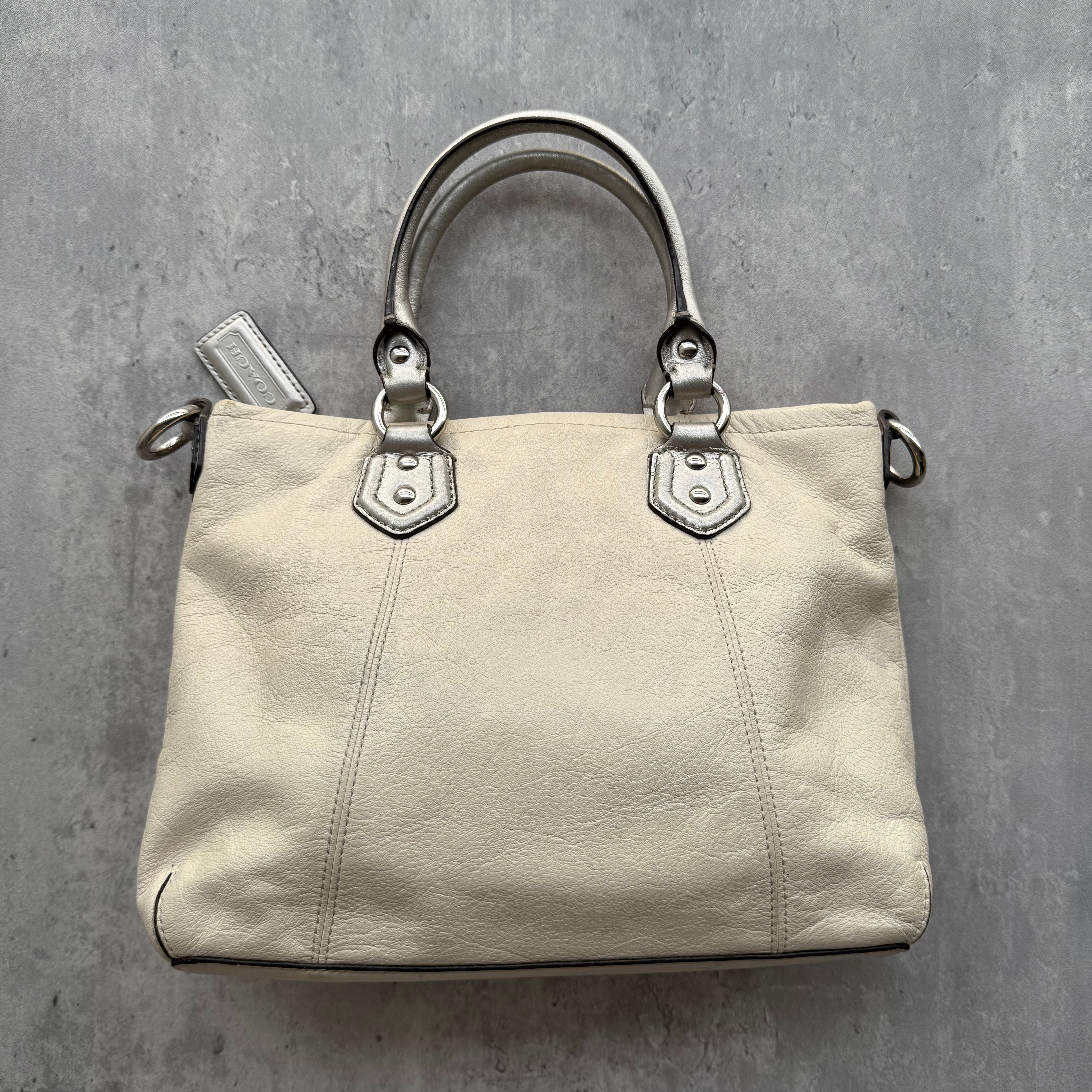 Coach Y2K Ashley Mini Tote Bag Cream/Silver