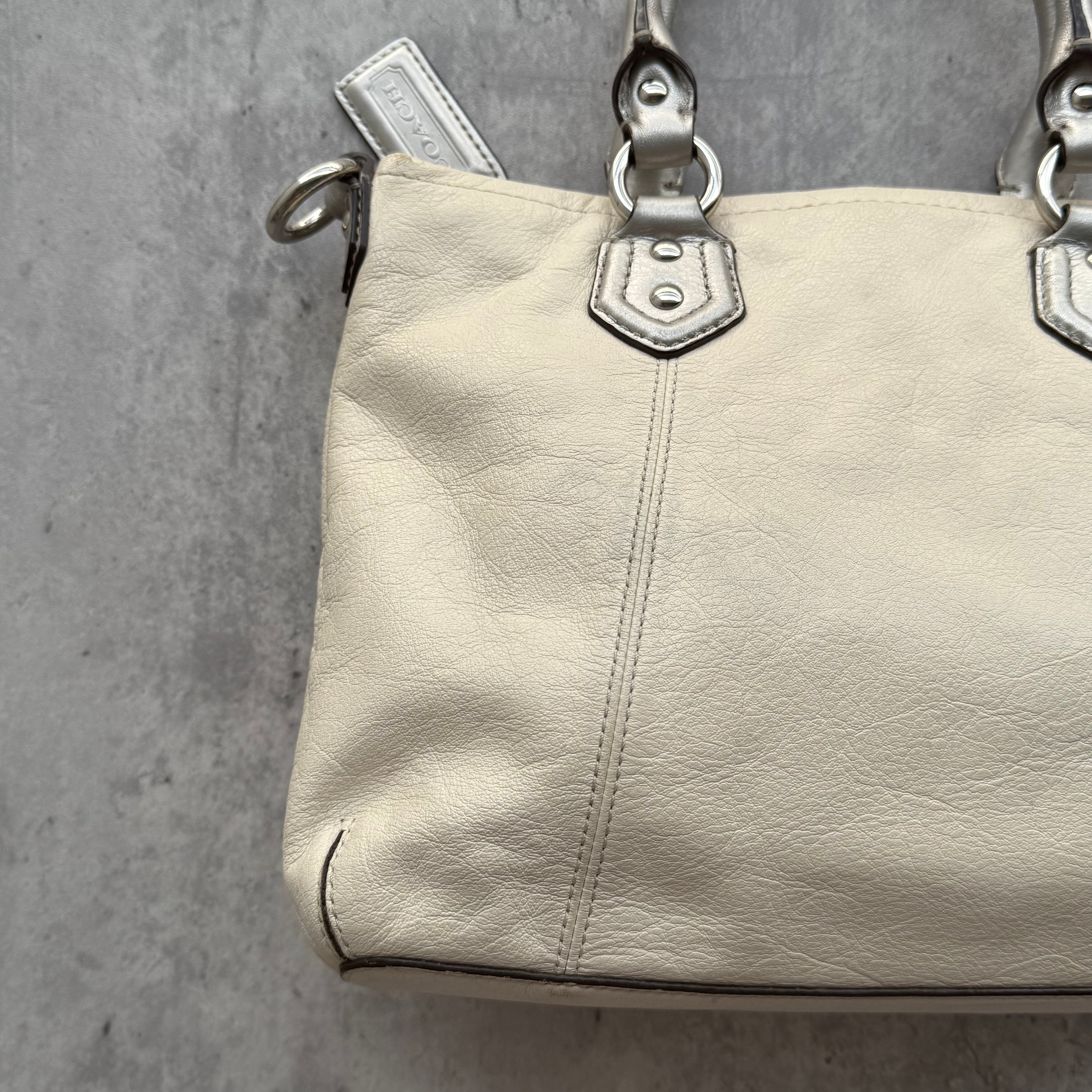 Coach Y2K Ashley Mini Tote Bag Cream/Silver