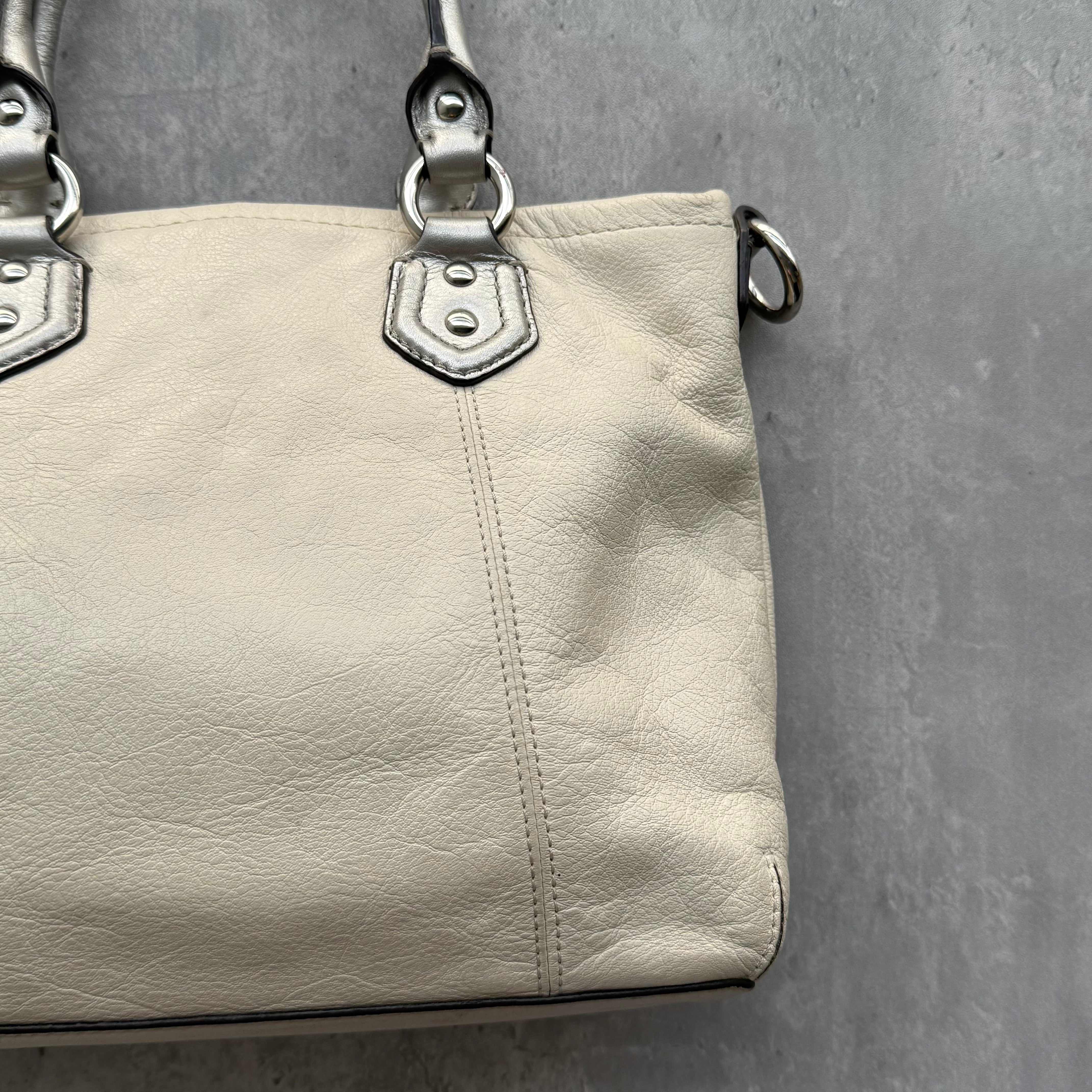 Coach Y2K Ashley Mini Tote Bag Cream/Silver