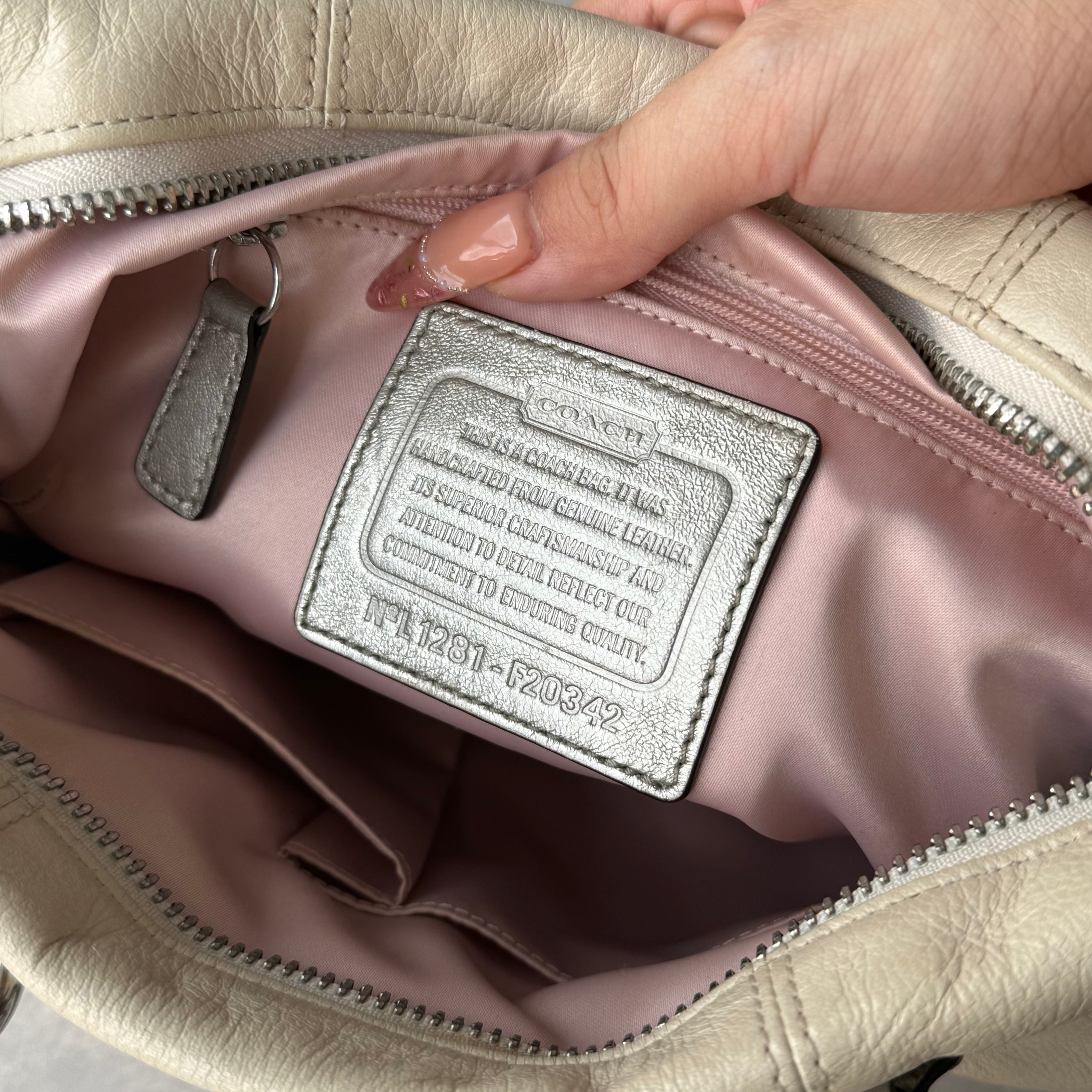 Coach Y2K Ashley Mini Tote Bag Cream/Silver