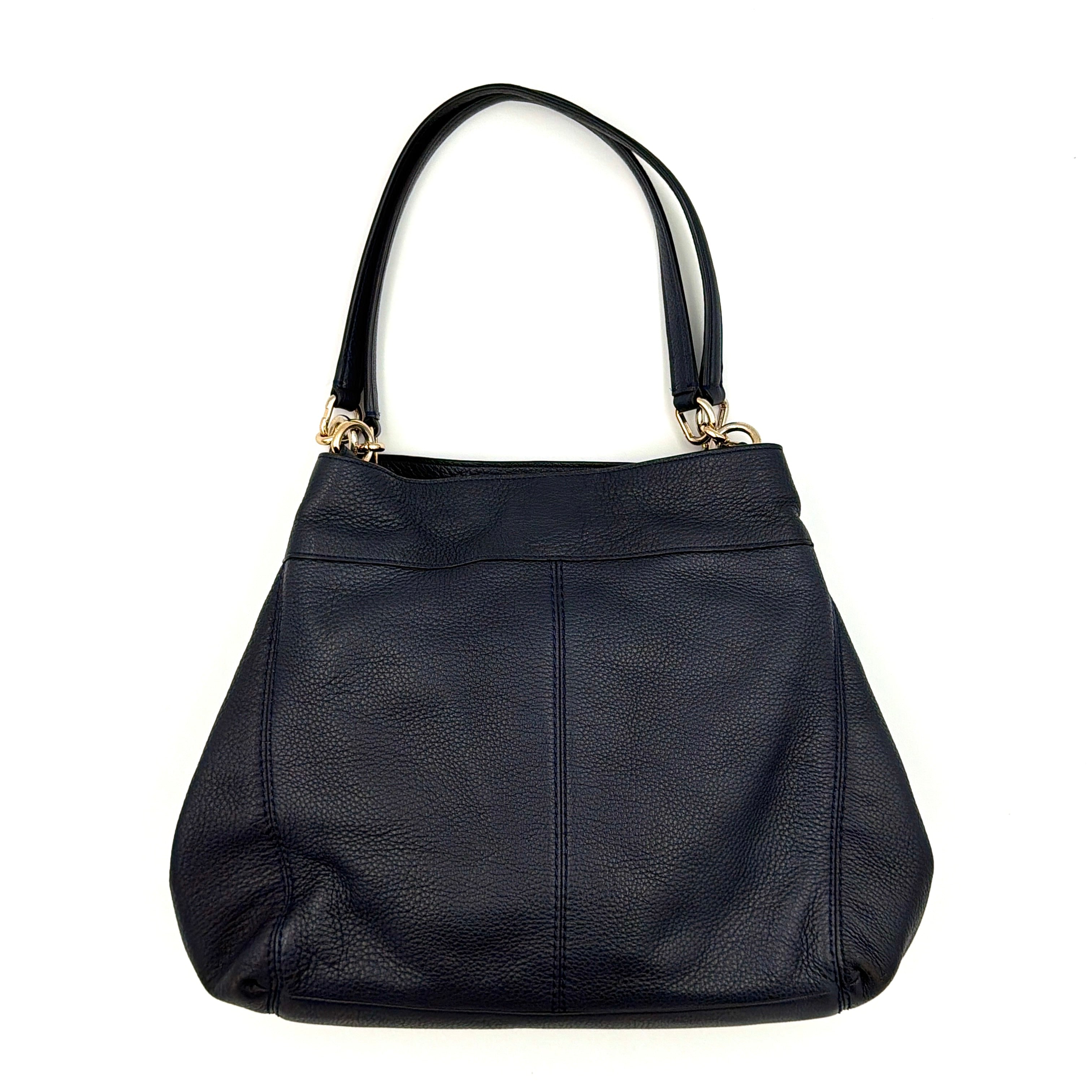 Coach Signature Lexy Shoulder Bag Navy Blue