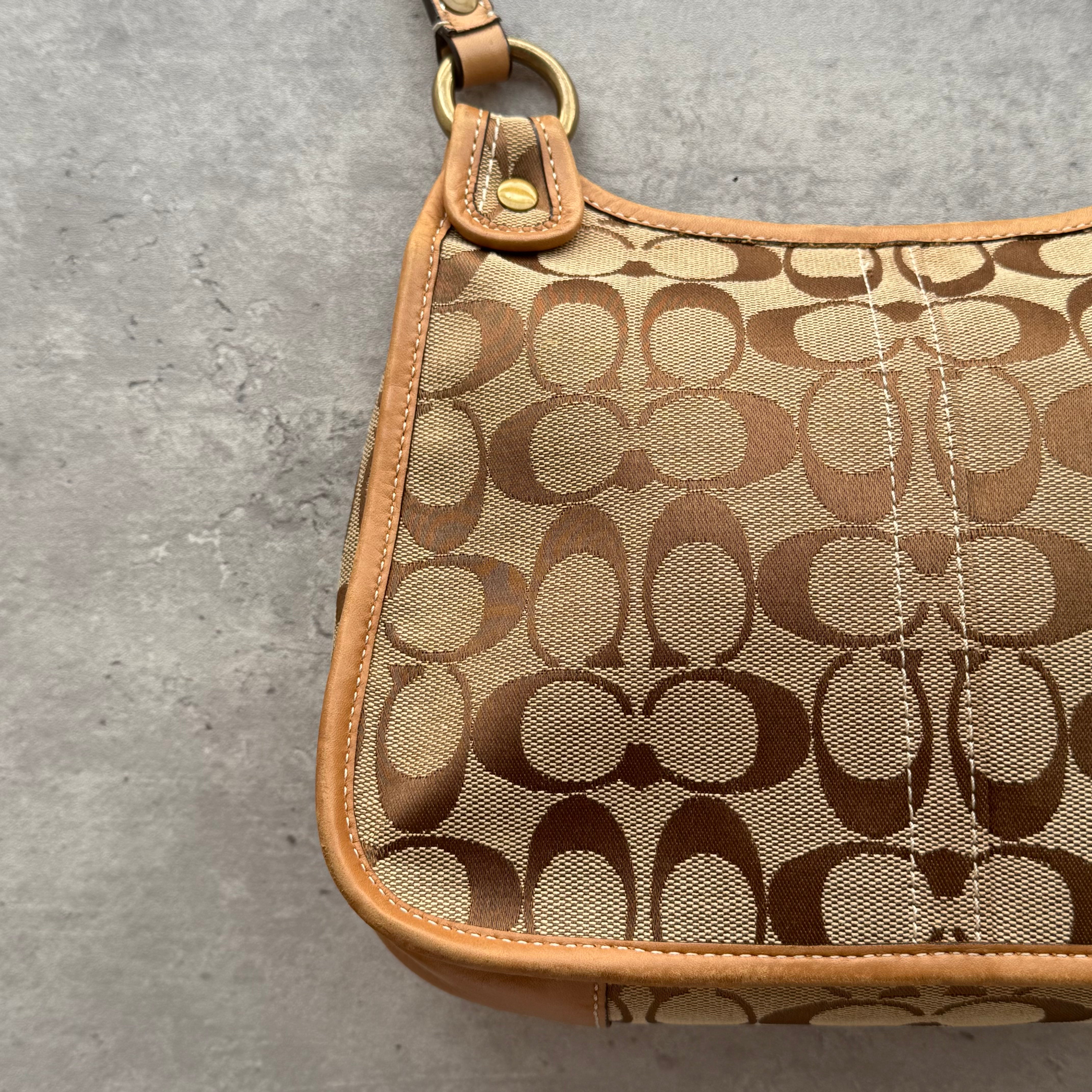 Coach Signature Turnlock Crossbody Bag Tan/Beige