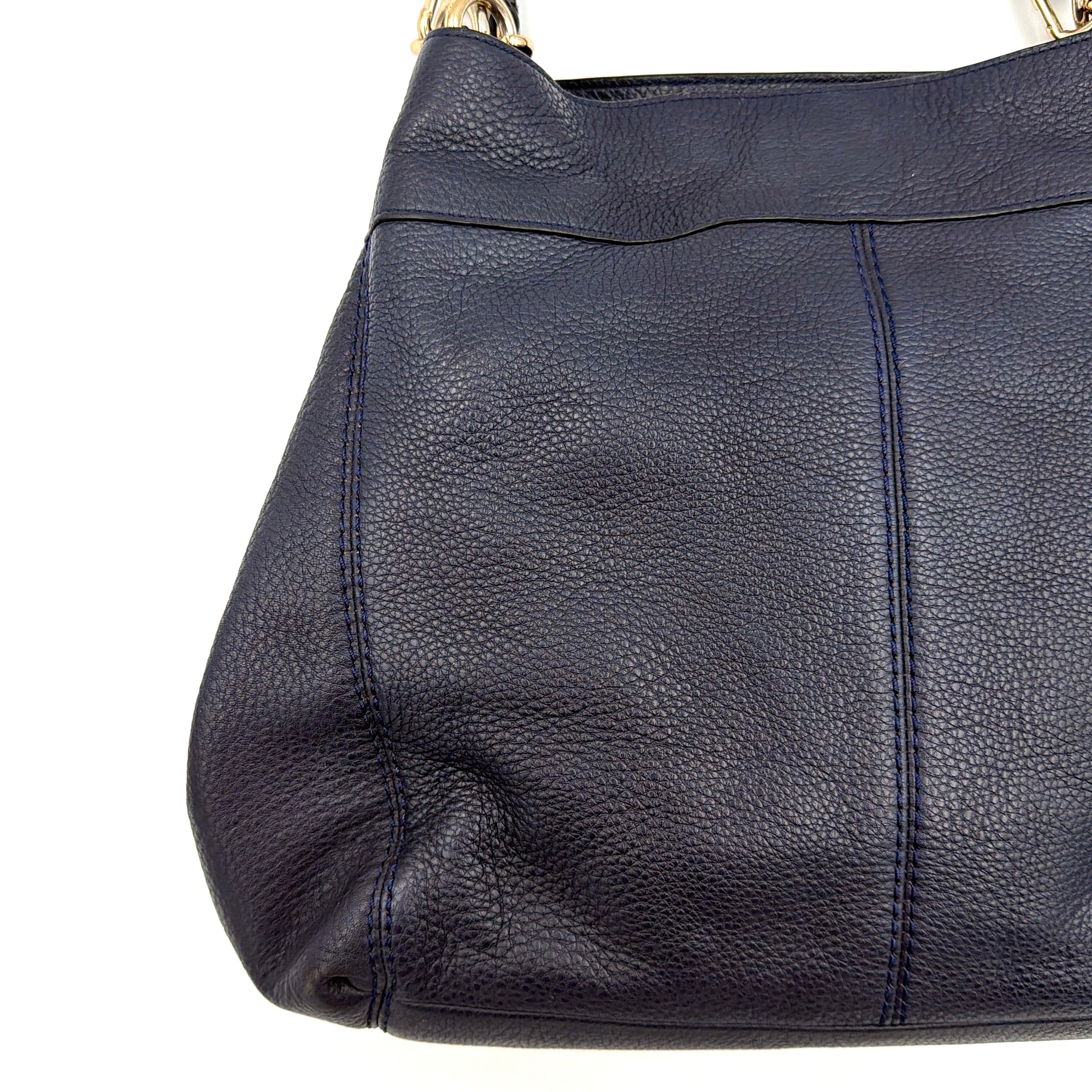 Coach Signature Lexy Shoulder Bag Navy Blue