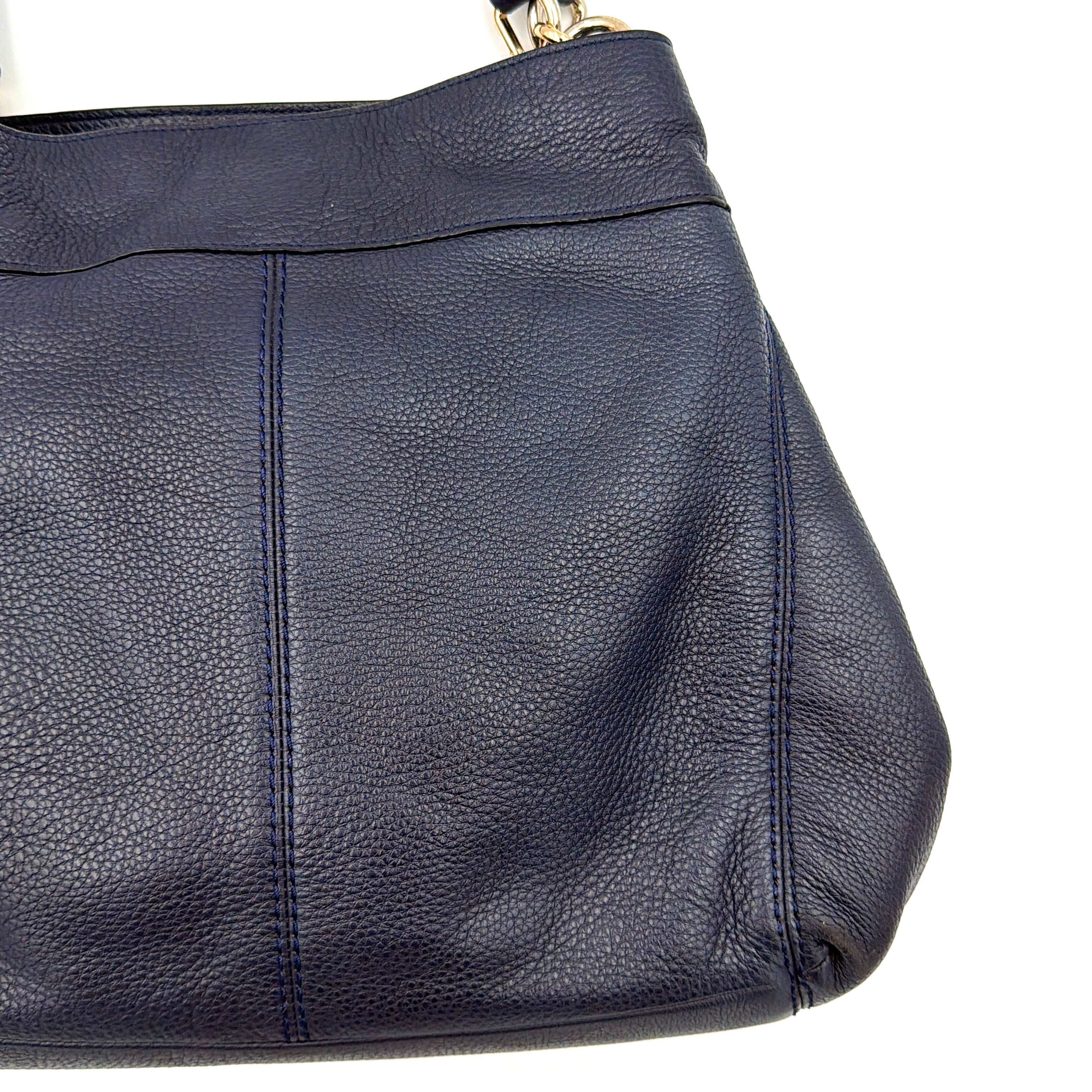 Coach Signature Lexy Shoulder Bag Navy Blue