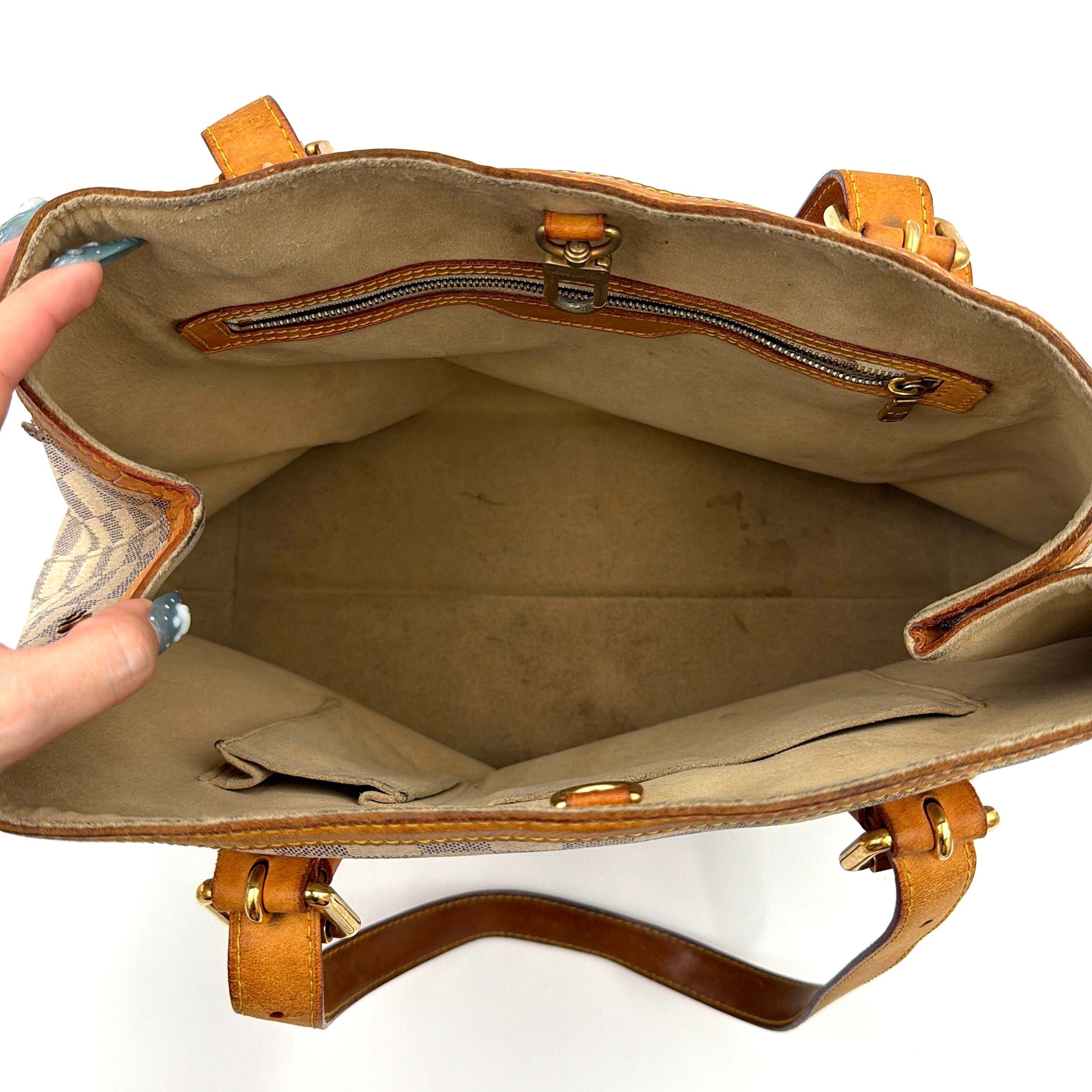 Louis Vuitton Damier Azur Hampstead MM Tote Bag