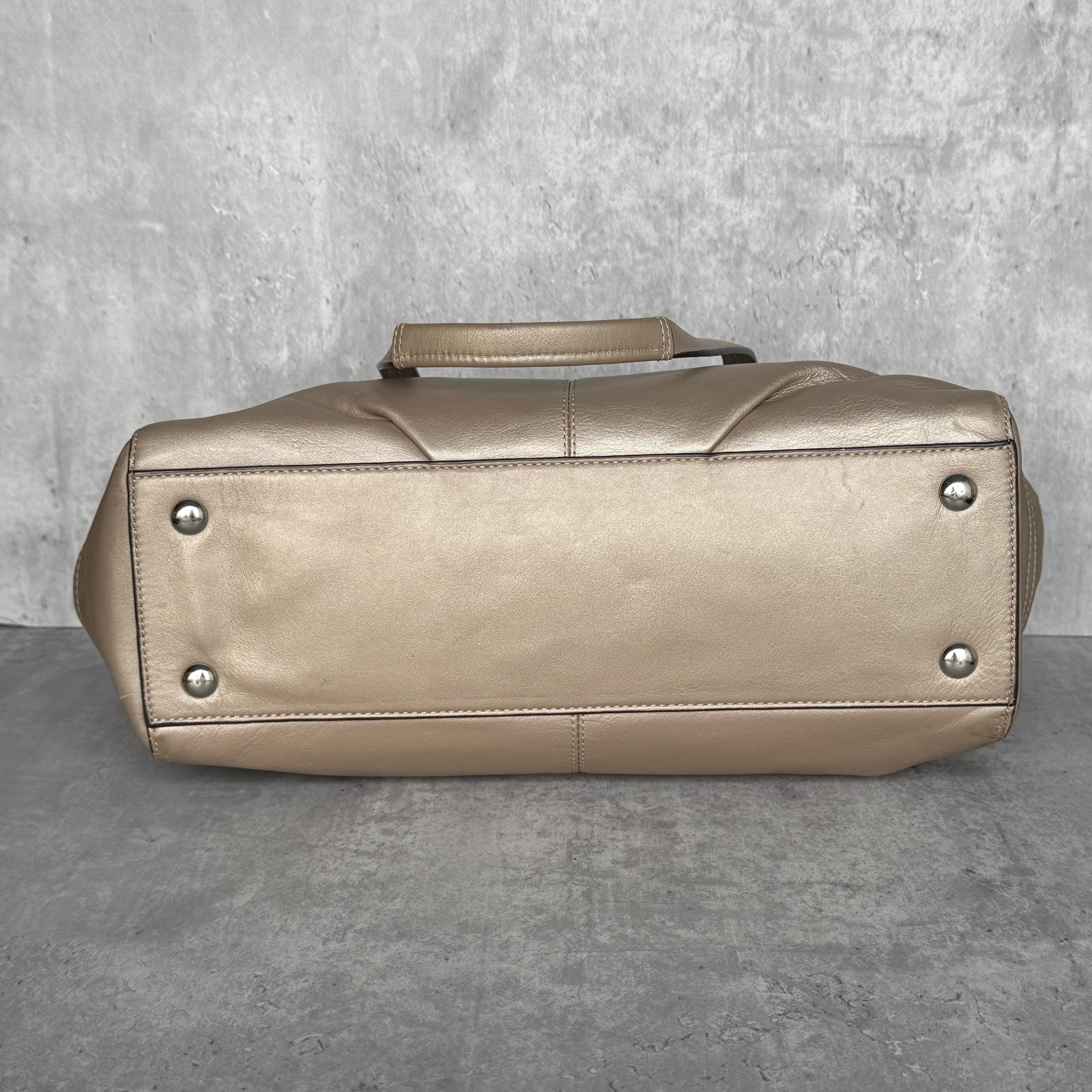 Coach Taylor Leather Alexis Carryall ShoulderBag Beige