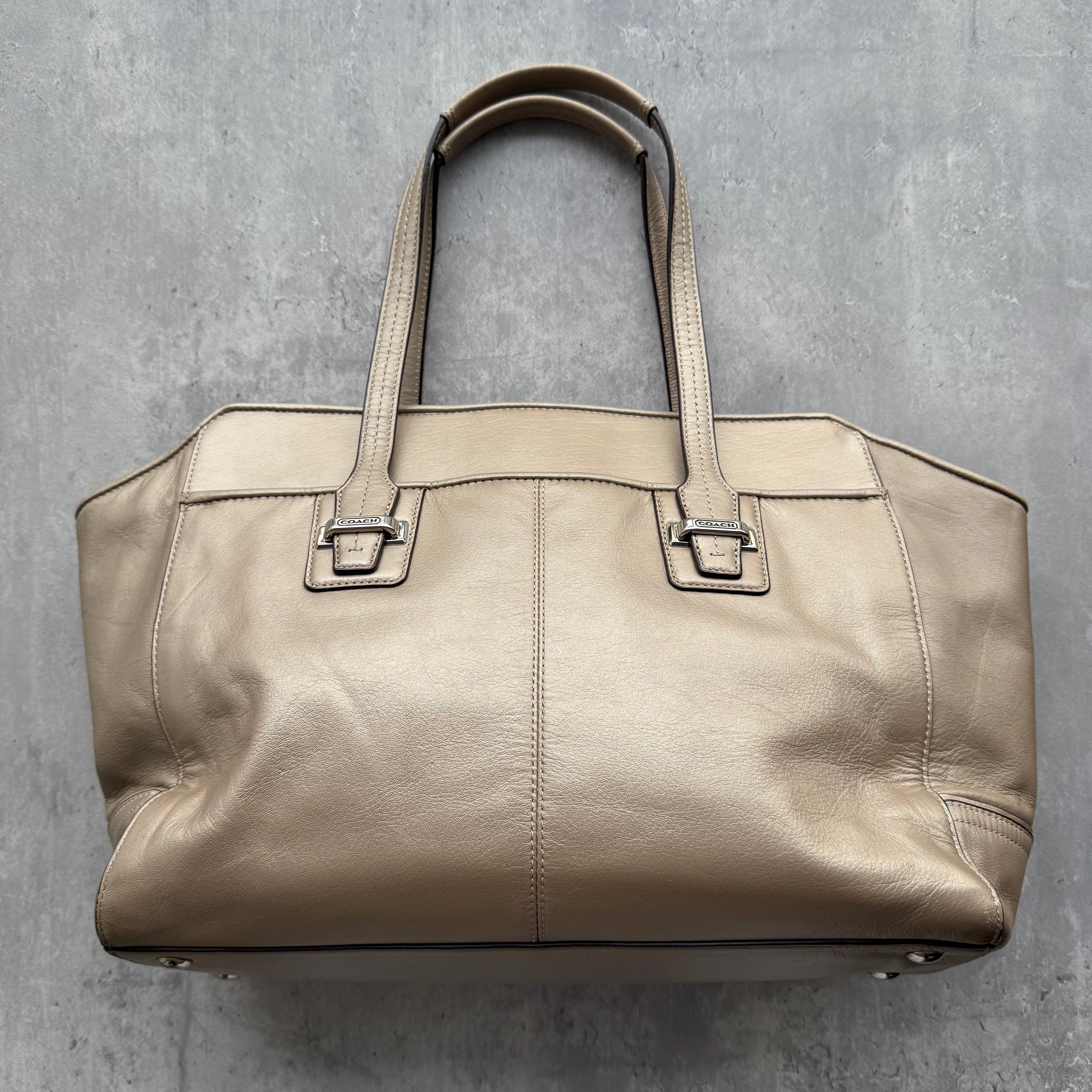 Coach Taylor Leather Alexis Carryall ShoulderBag Beige