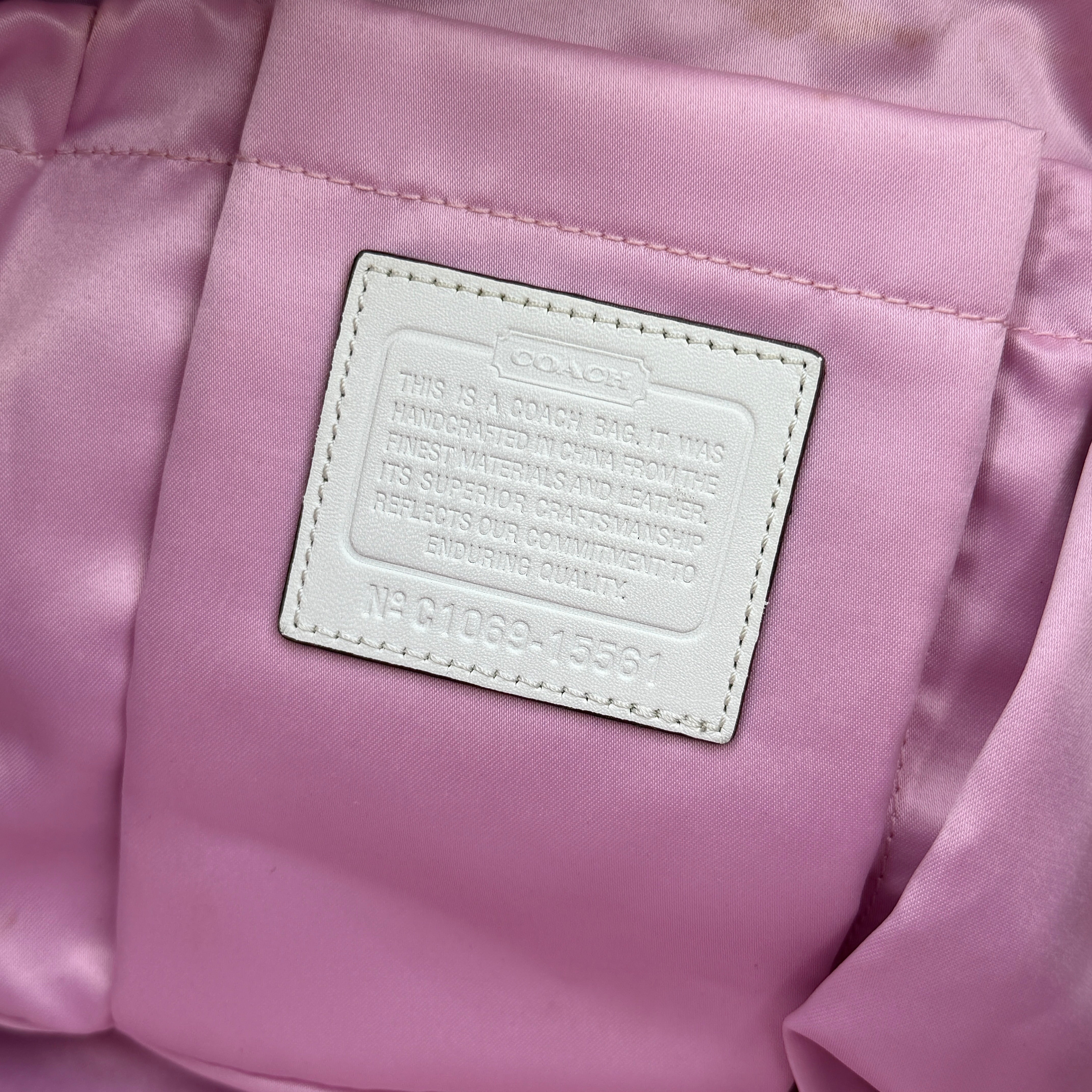 Coach 2Way Signature Stripe Tote Bag Pink/Beige