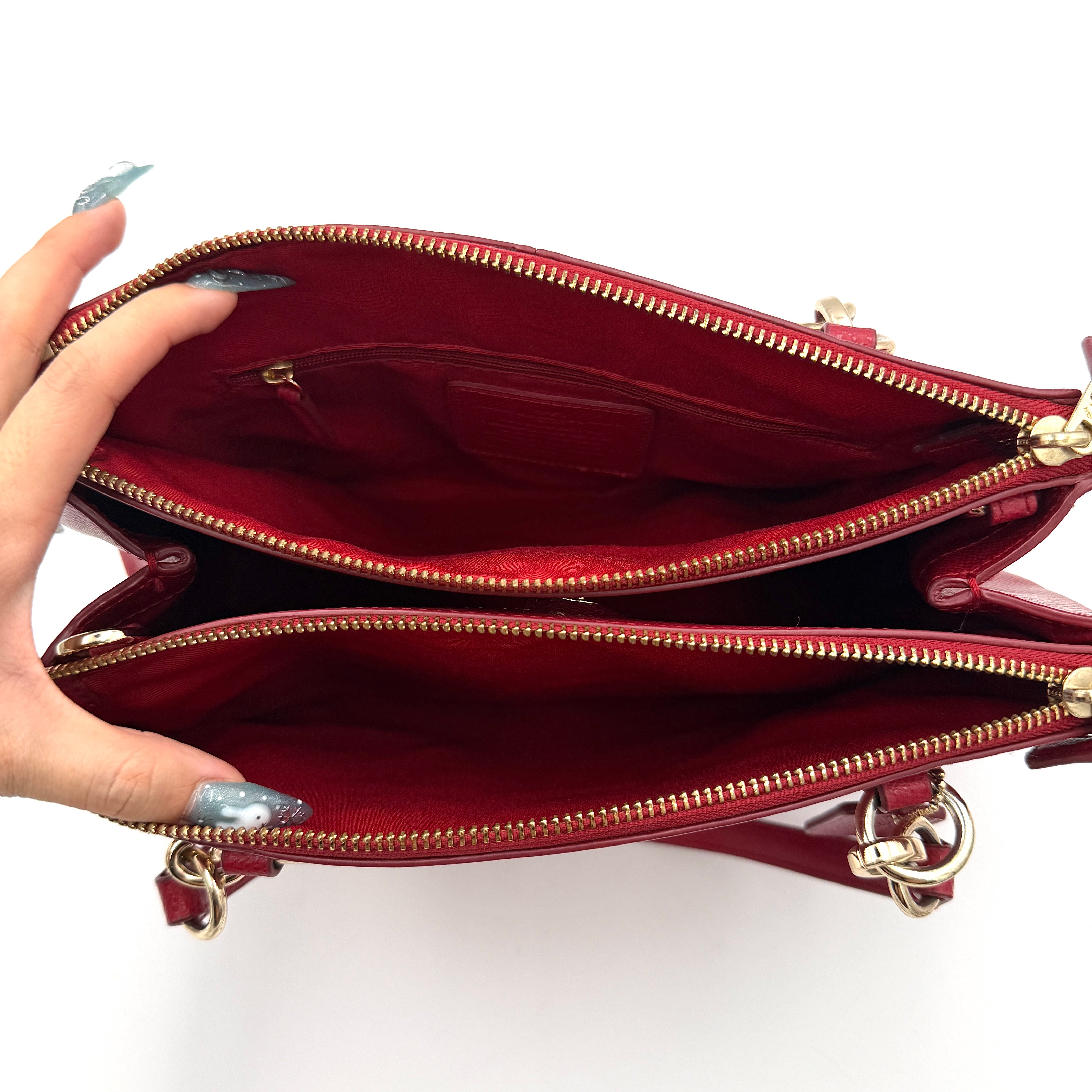 Coach 2Way Christie Carryall Handbag Red