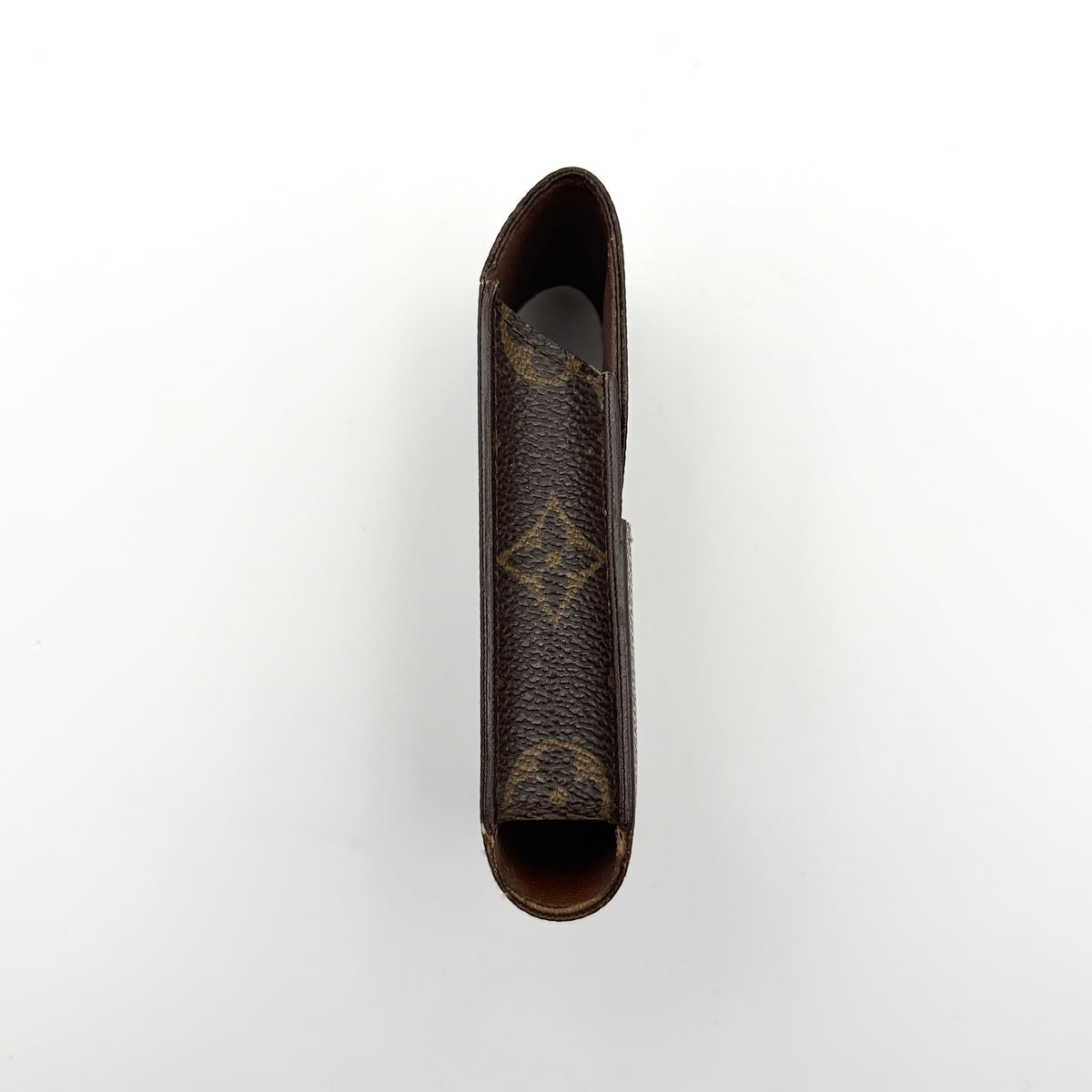 Front view of the Louis Vuitton Monogram Cigarette Case in brown coated canvas, showcasing the classic LV monogram print.