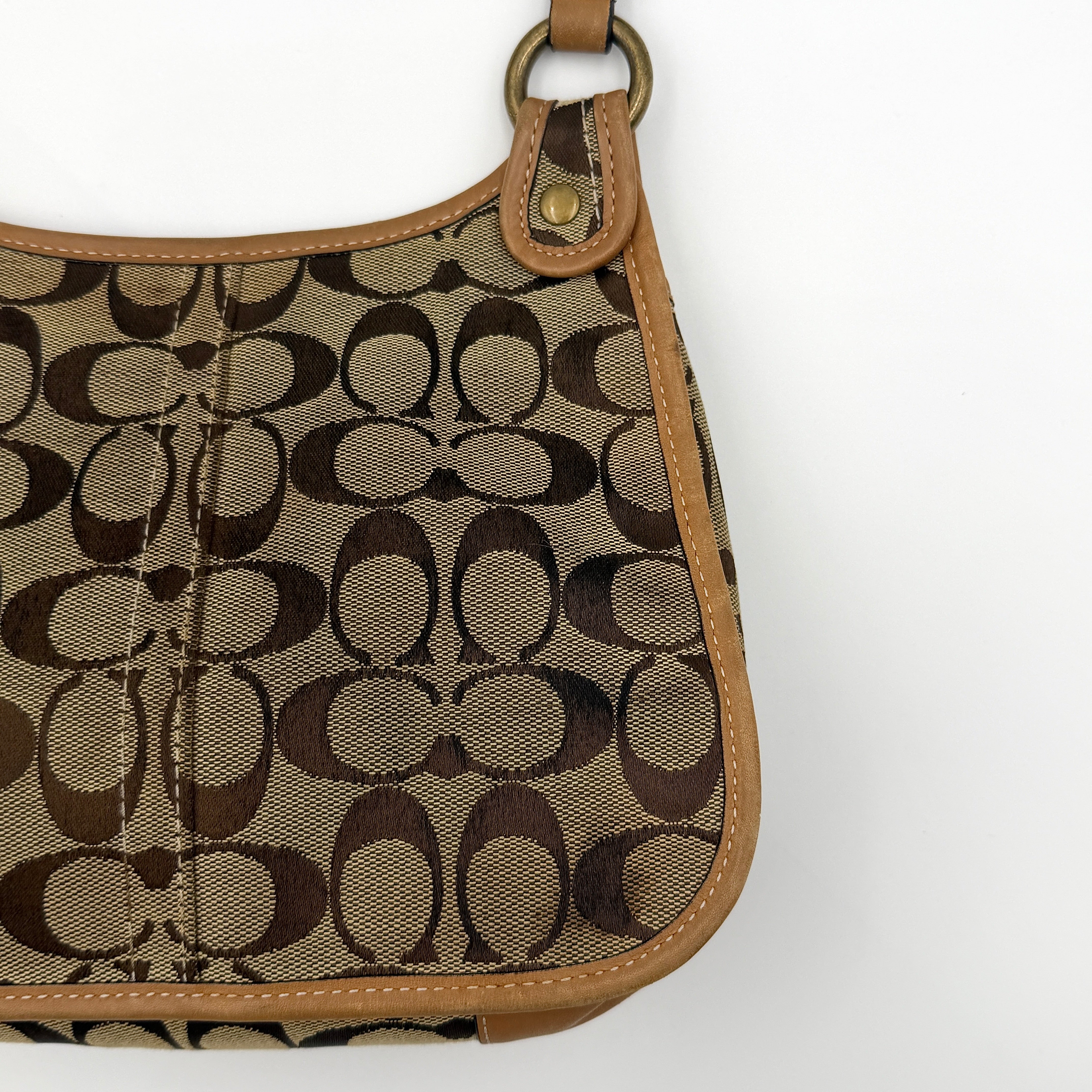 Coach Signature Turnlock Crossbody Bag Tan/Beige