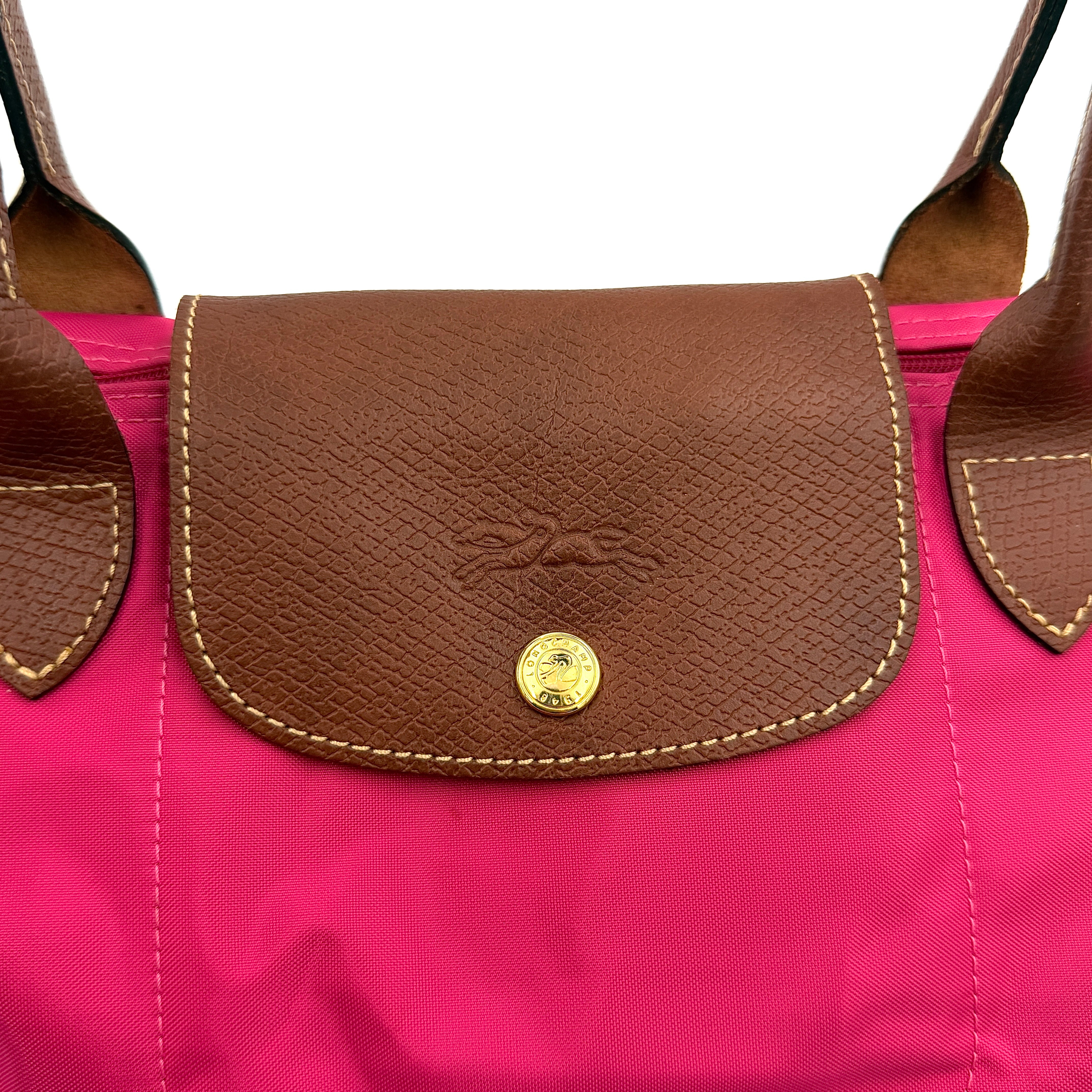 Longchamp Le Pliage Original Tote Bag Pink/Brown (Foldable)