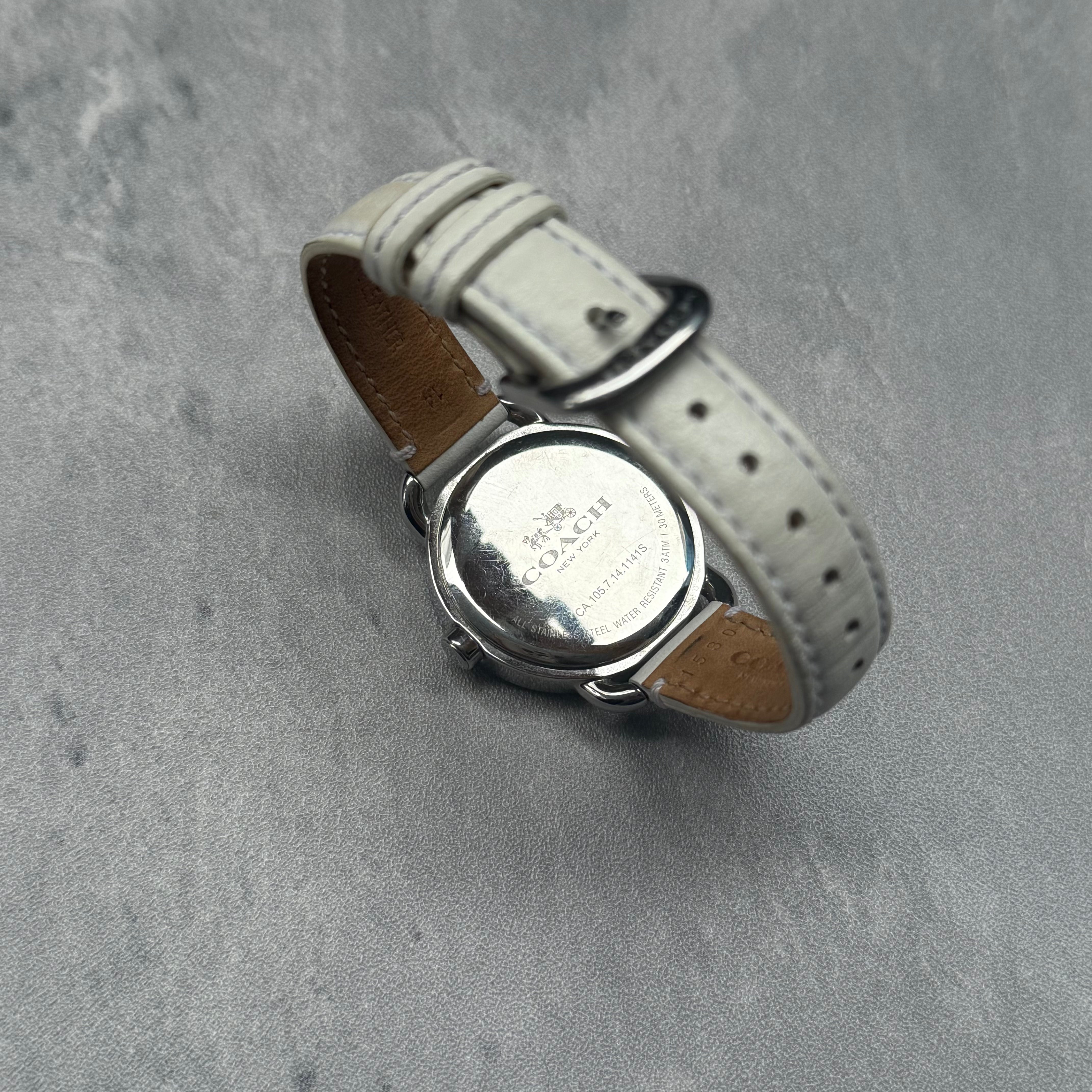 Coach Rhinestone Lex Watch White