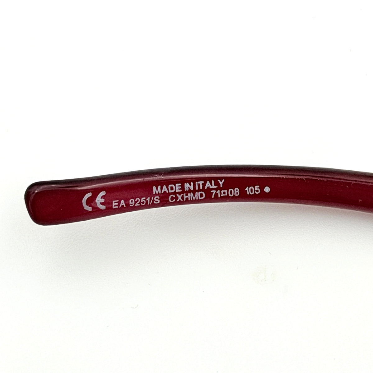Emporio Armani EA 9251/S sunglasses in translucent red with gradient lenses and silver-tone logo detail at the temple.