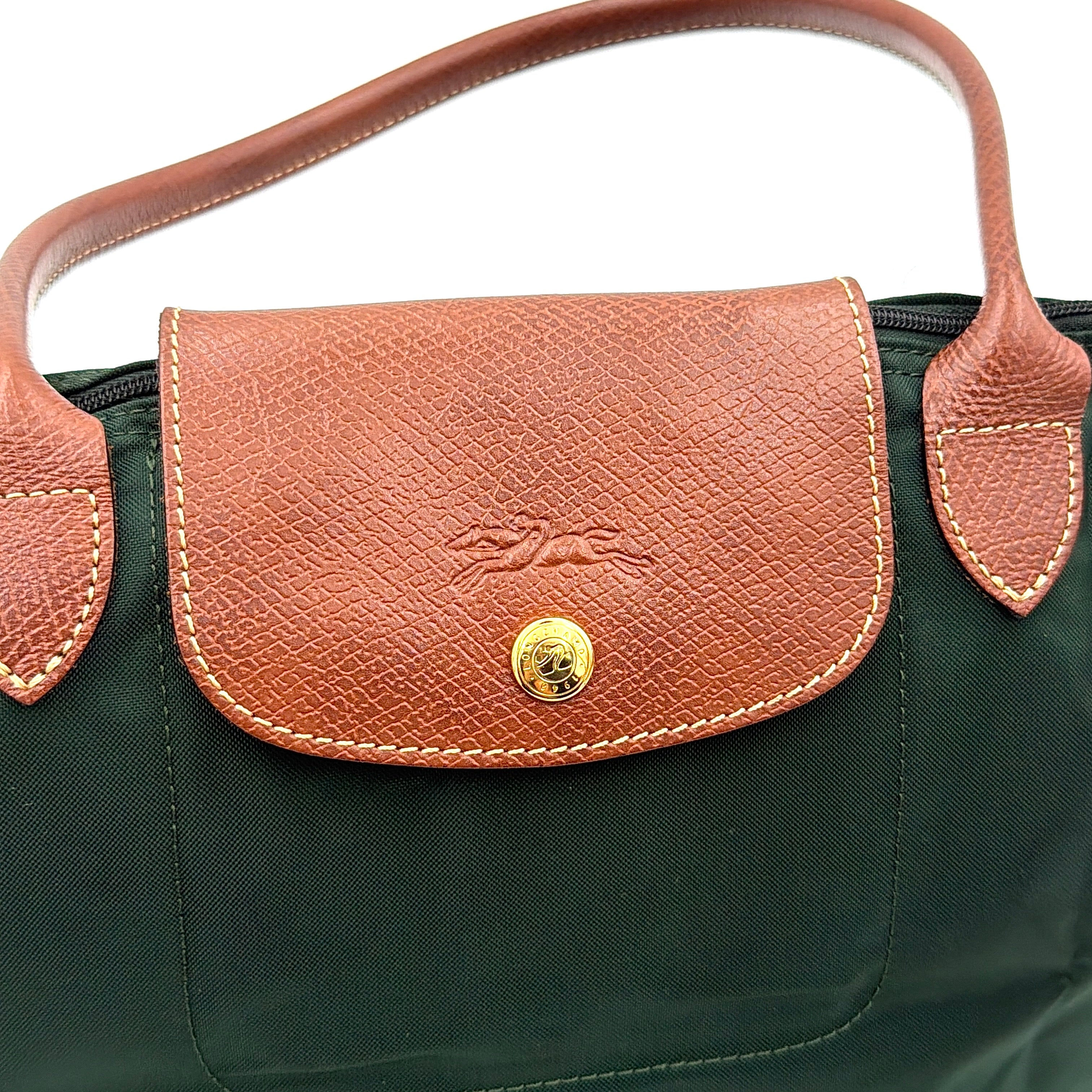 Longchamp Le Pliage Original Tote Bag Green/Brown