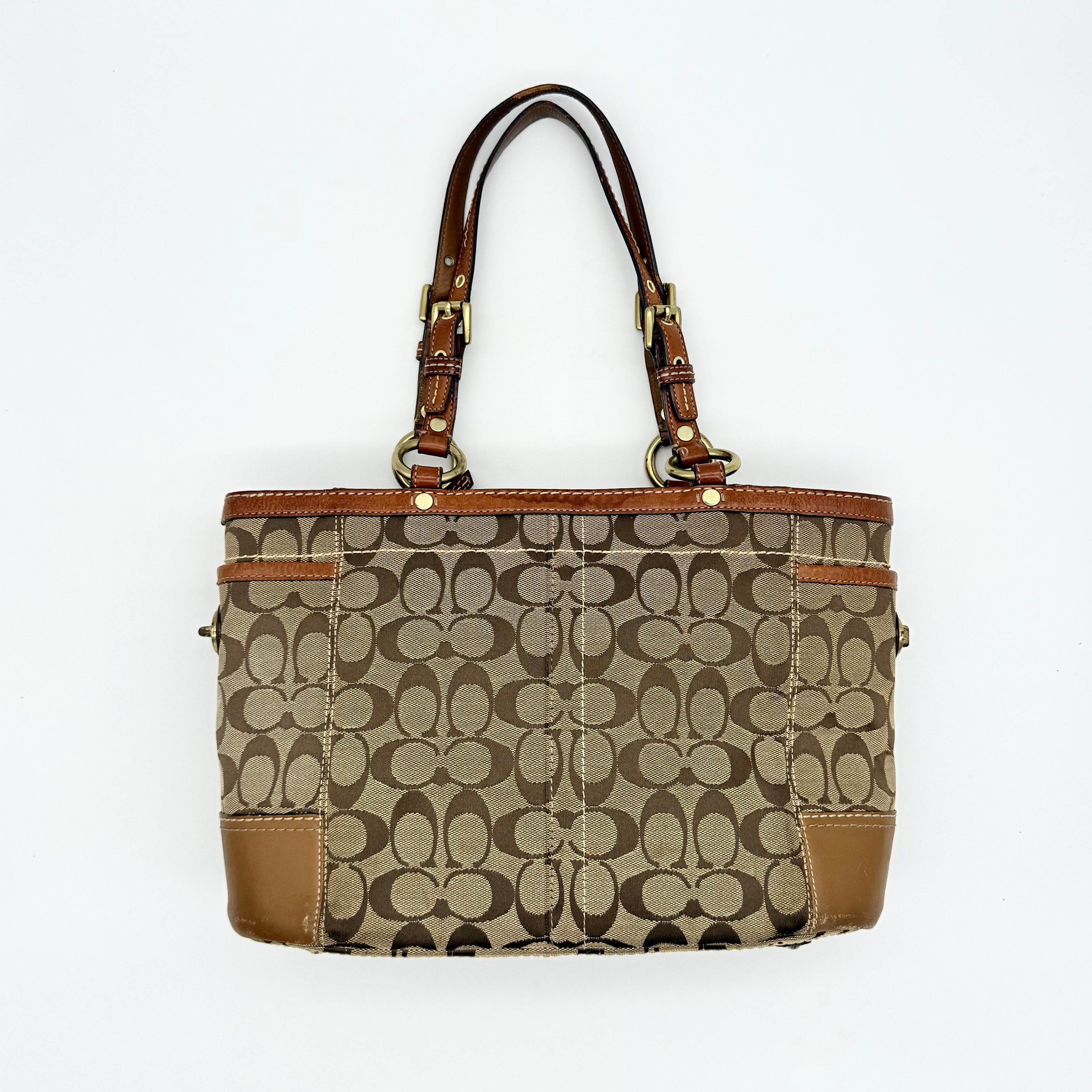 Coach Signature Gallery Tote Bag Beige/Brown