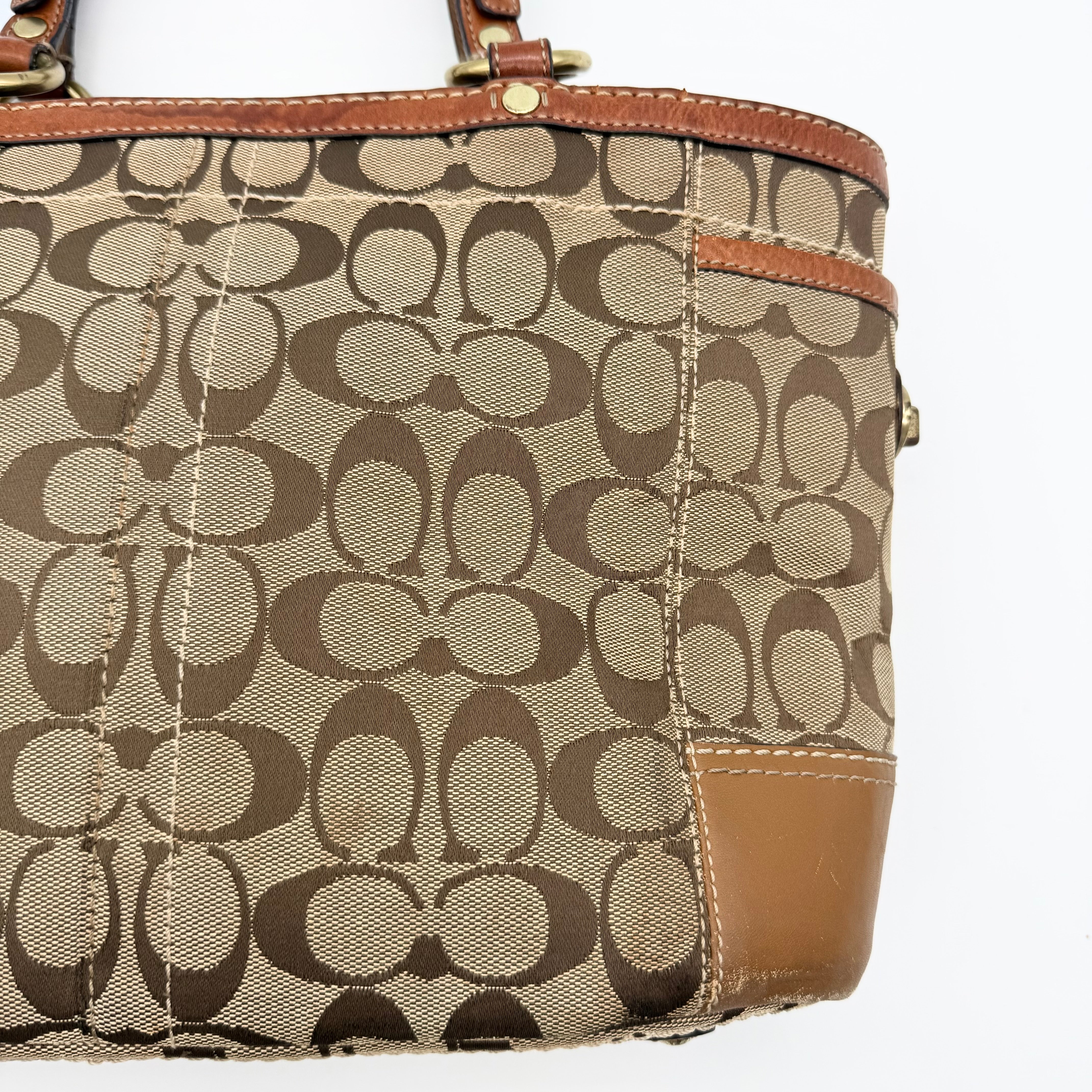 Coach Signature Gallery Tote Bag Beige/Brown