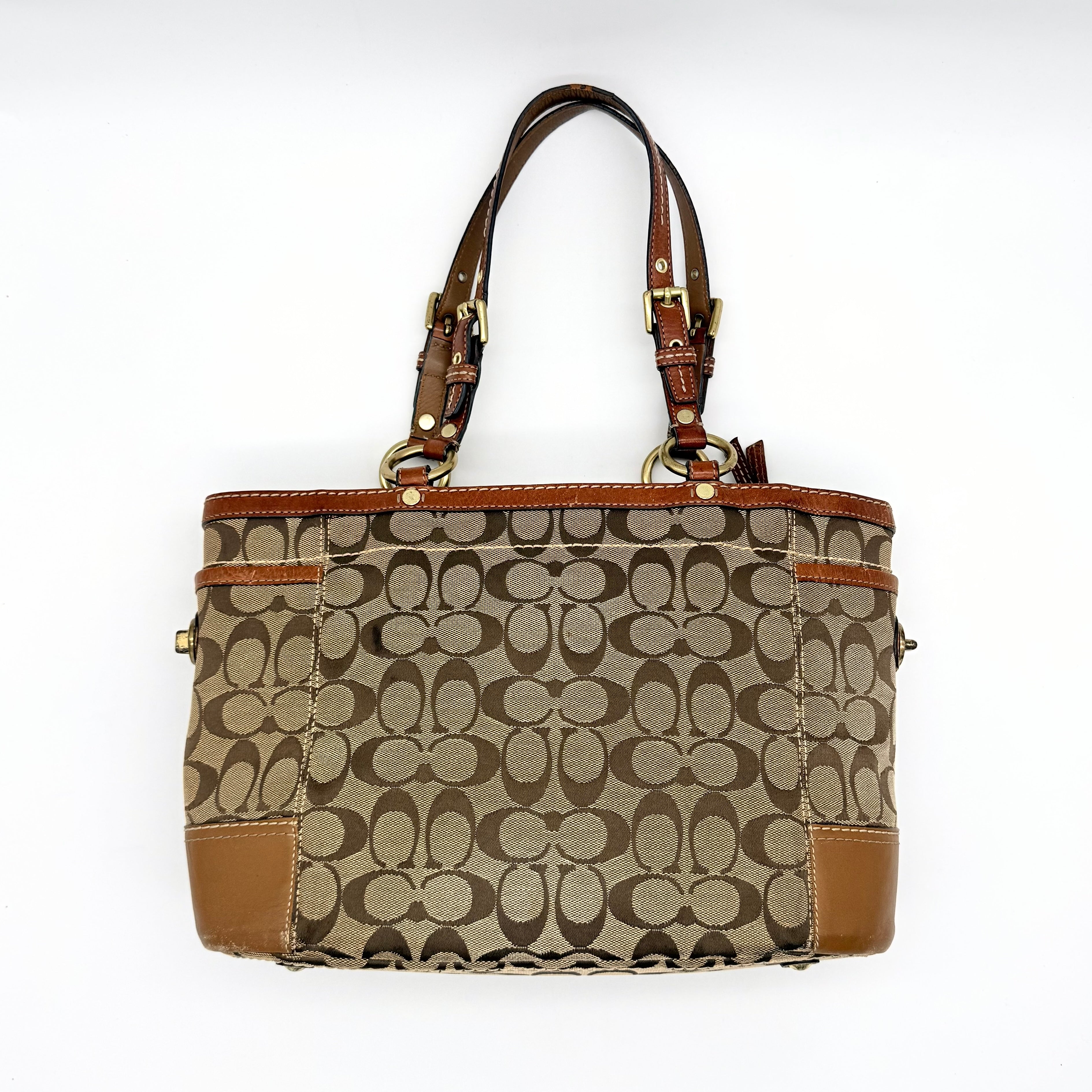 Coach Signature Gallery Tote Bag Beige/Brown