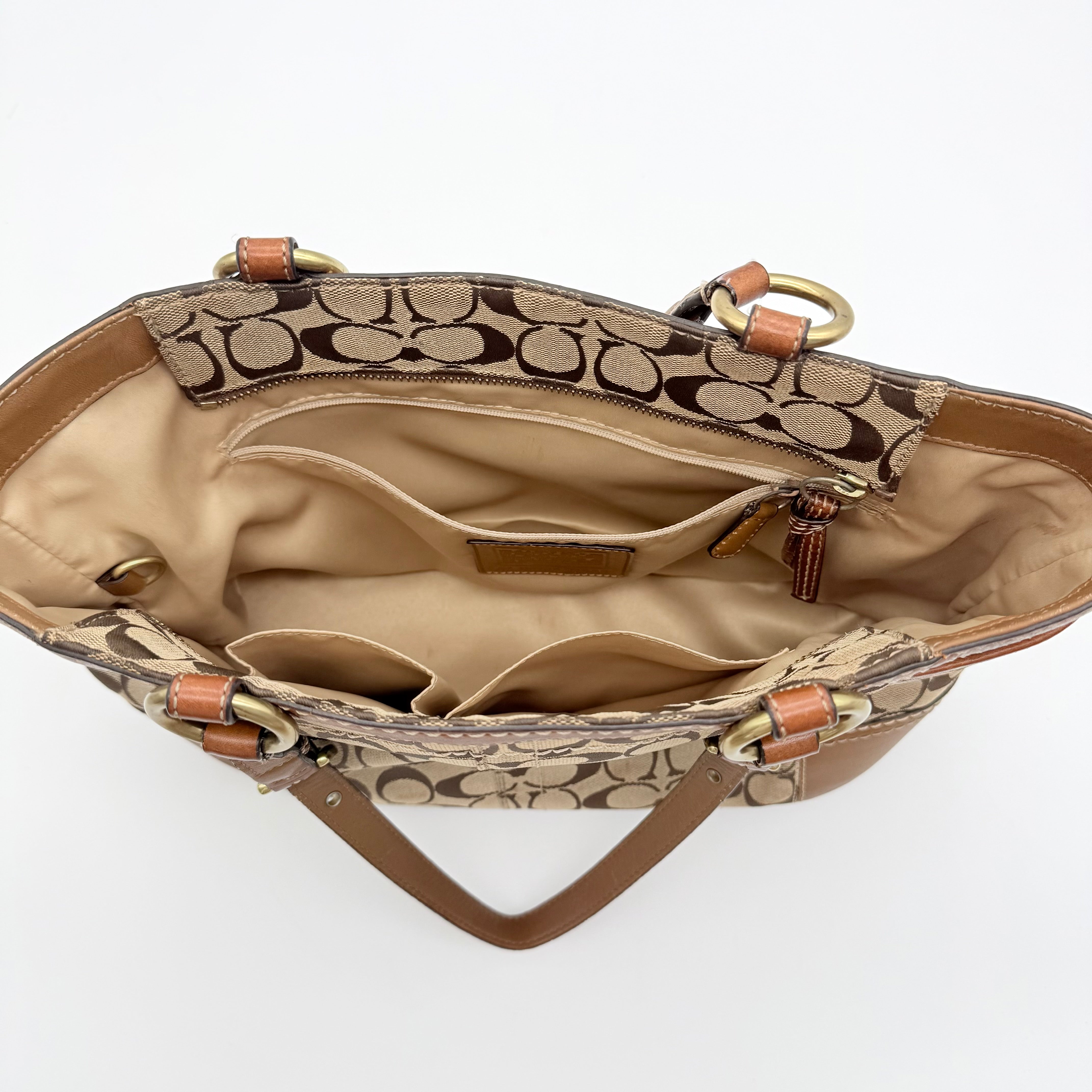 Coach Signature Gallery Tote Bag Beige/Brown