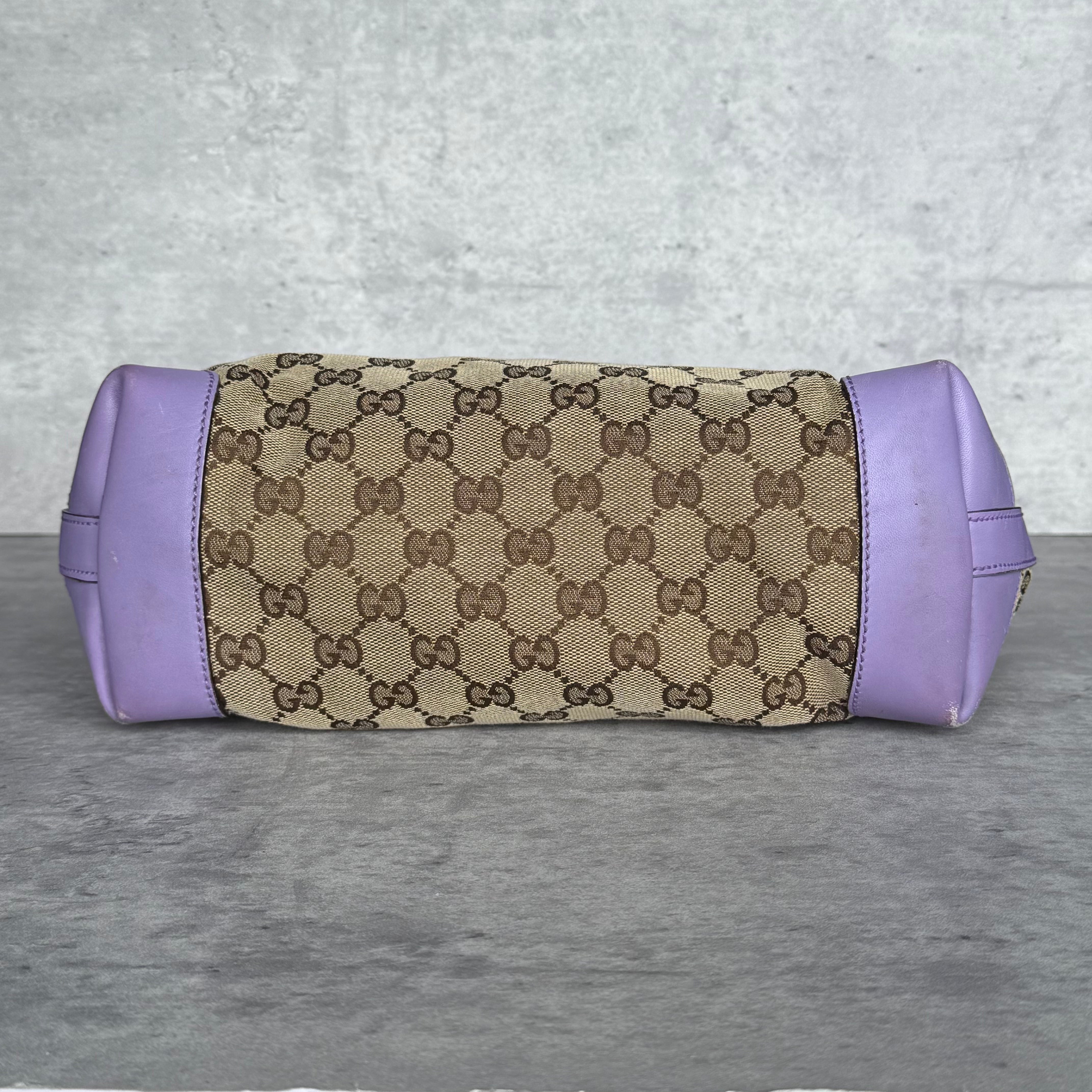 Gucci GG Monogram Shoulder Bag Beige/Purple