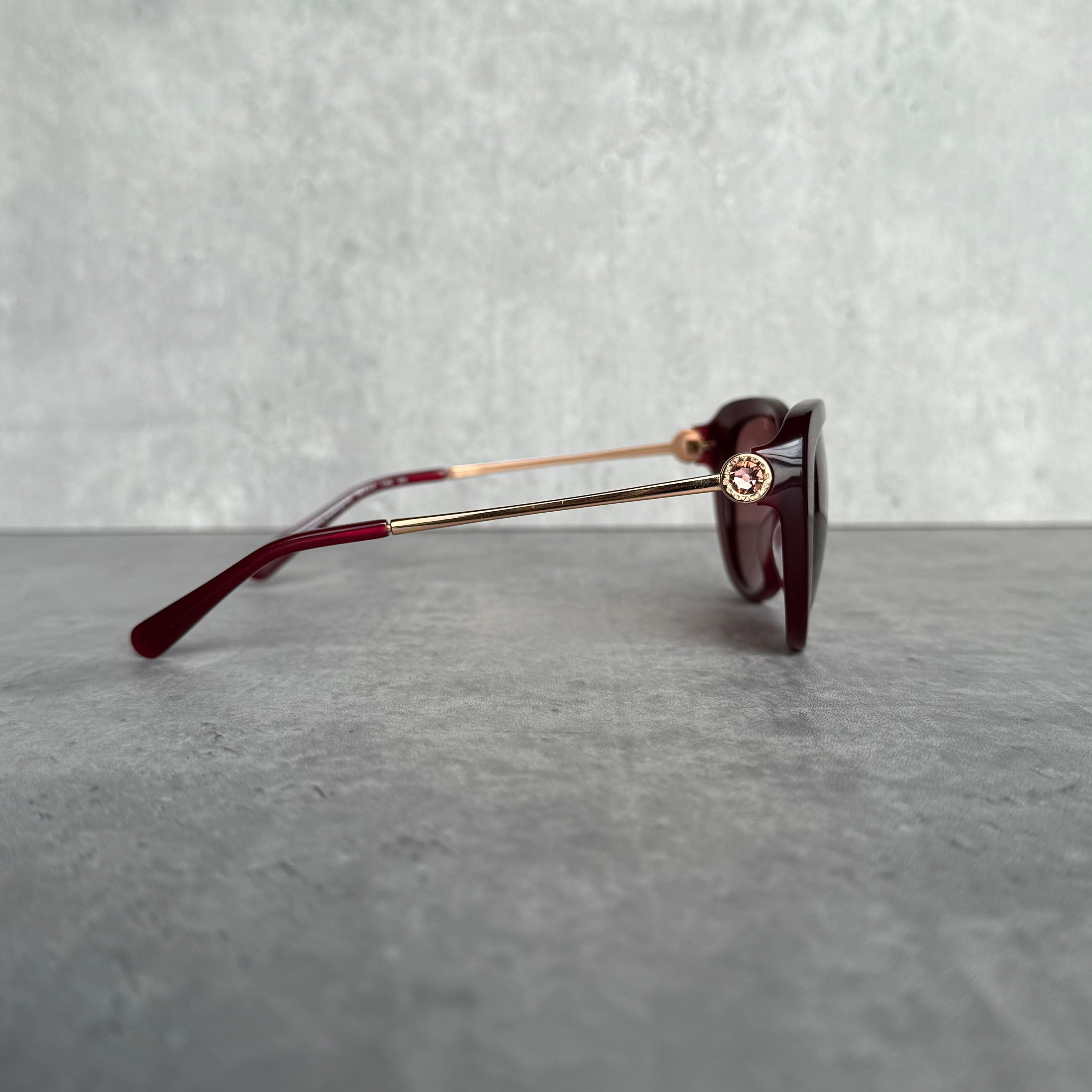 Coach Jessa Crystal Cat Eye Sunglasses Maroon