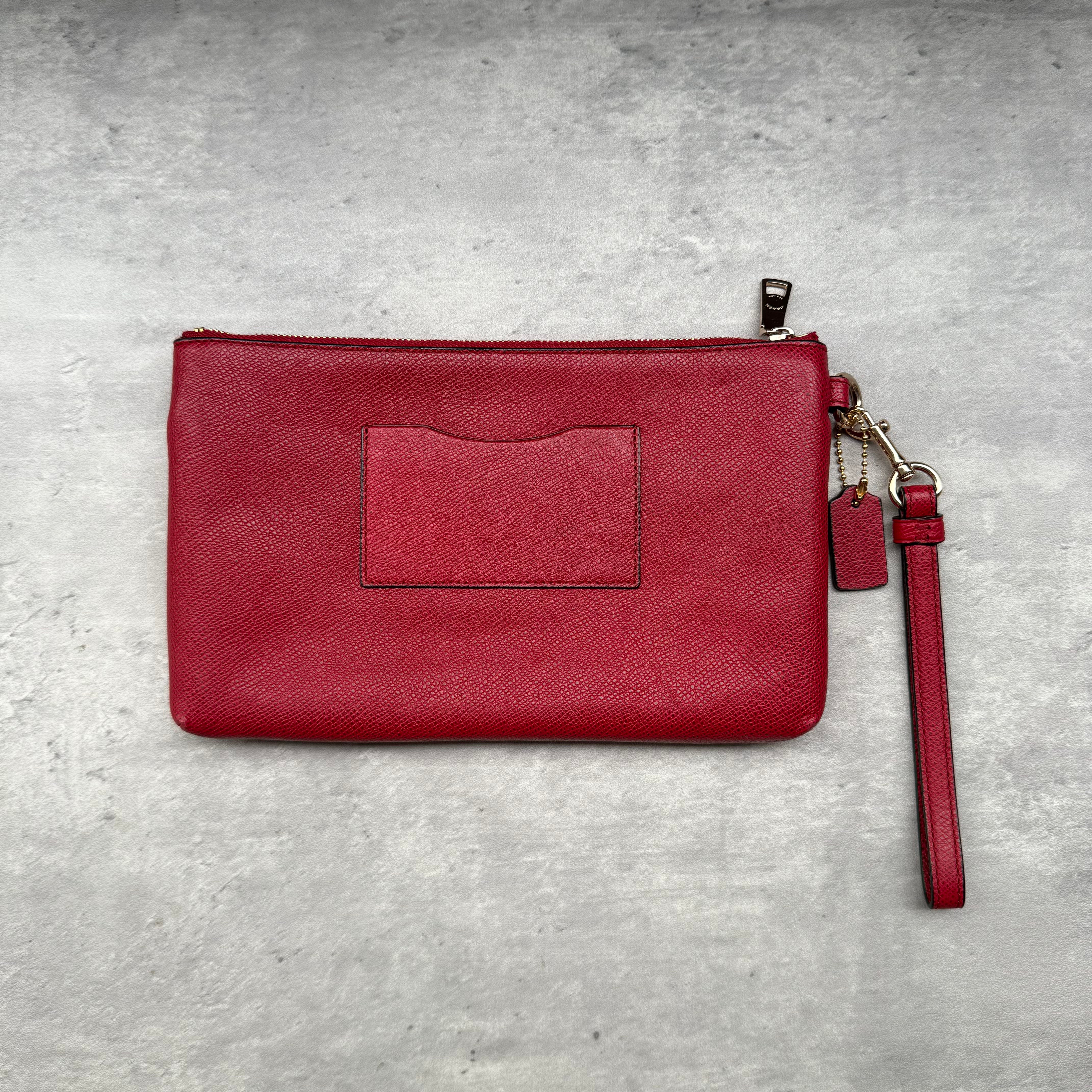 Coach Double Pocket Wristlet Red