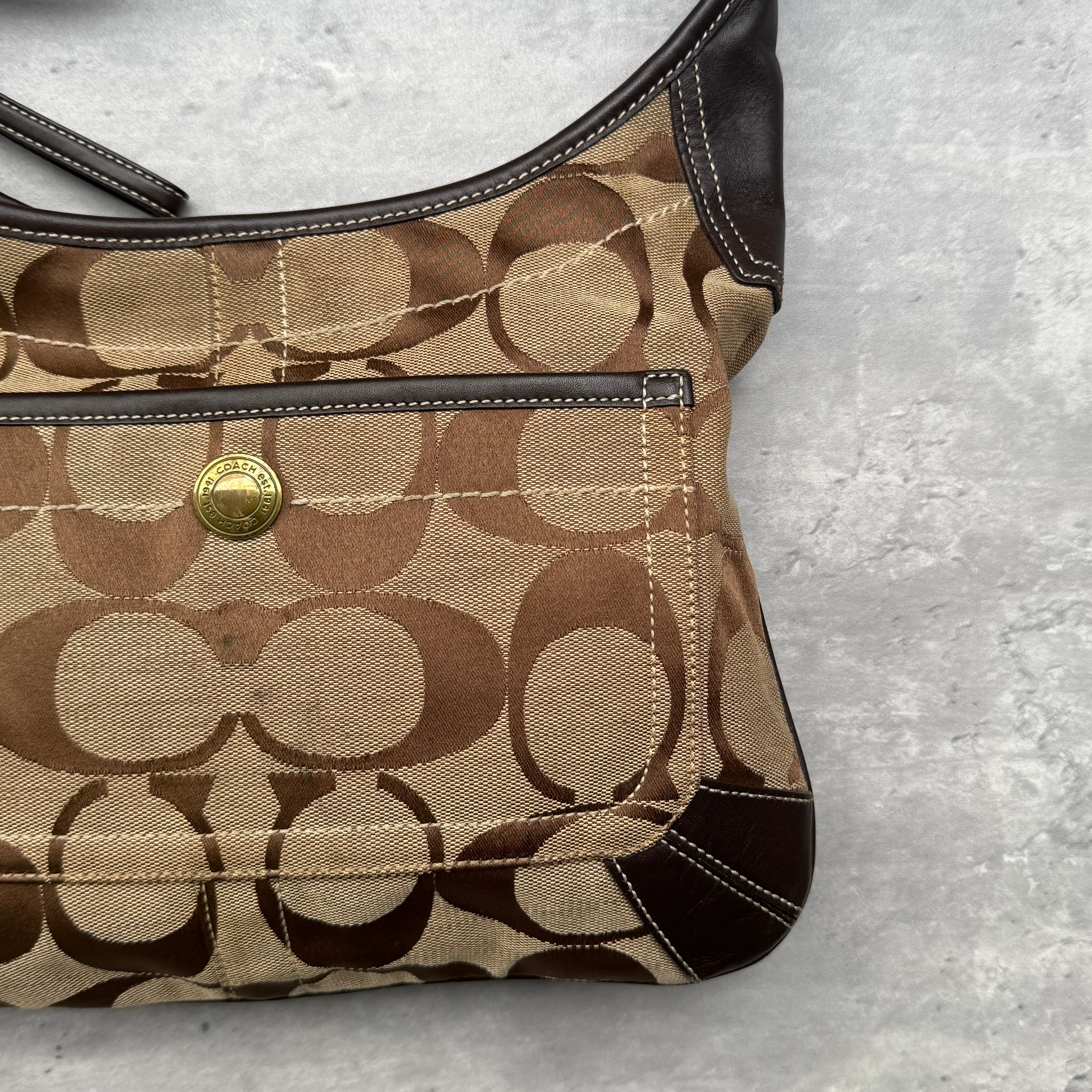 Coach Signature Ergo Hobo Crossbody Bag Beige/Brown