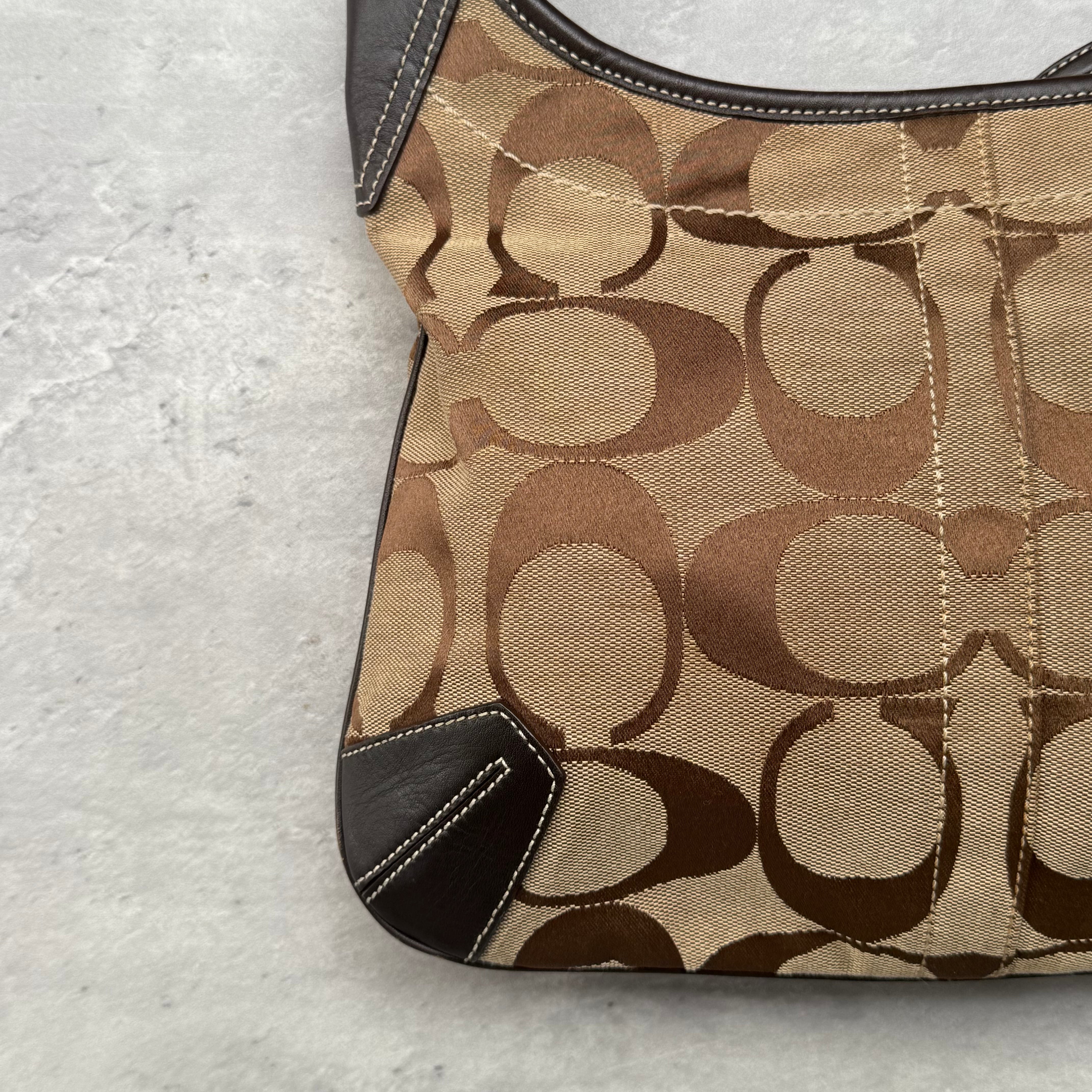 Coach Signature Ergo Hobo Crossbody Bag Beige/Brown