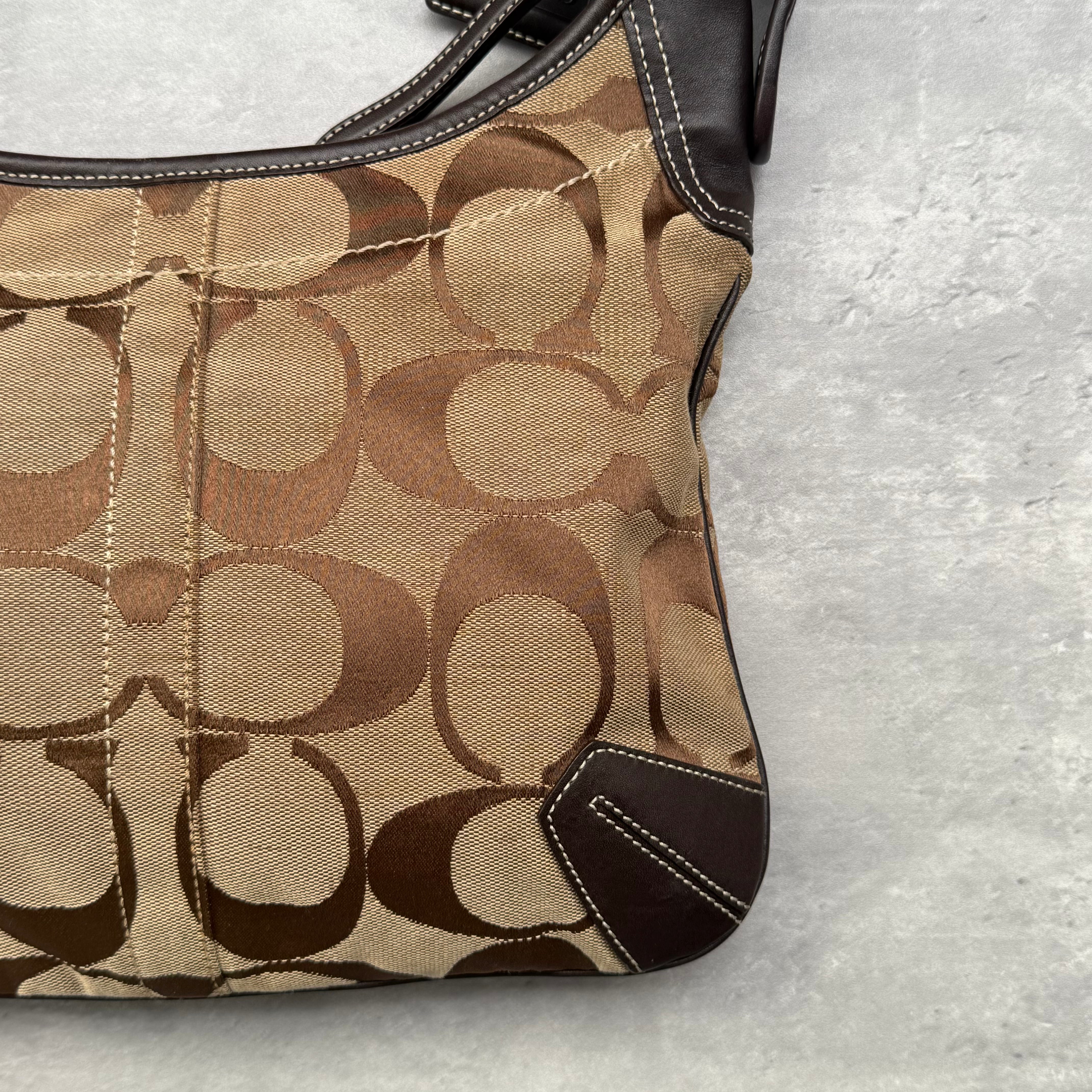 Coach Signature Ergo Hobo Crossbody Bag Beige/Brown