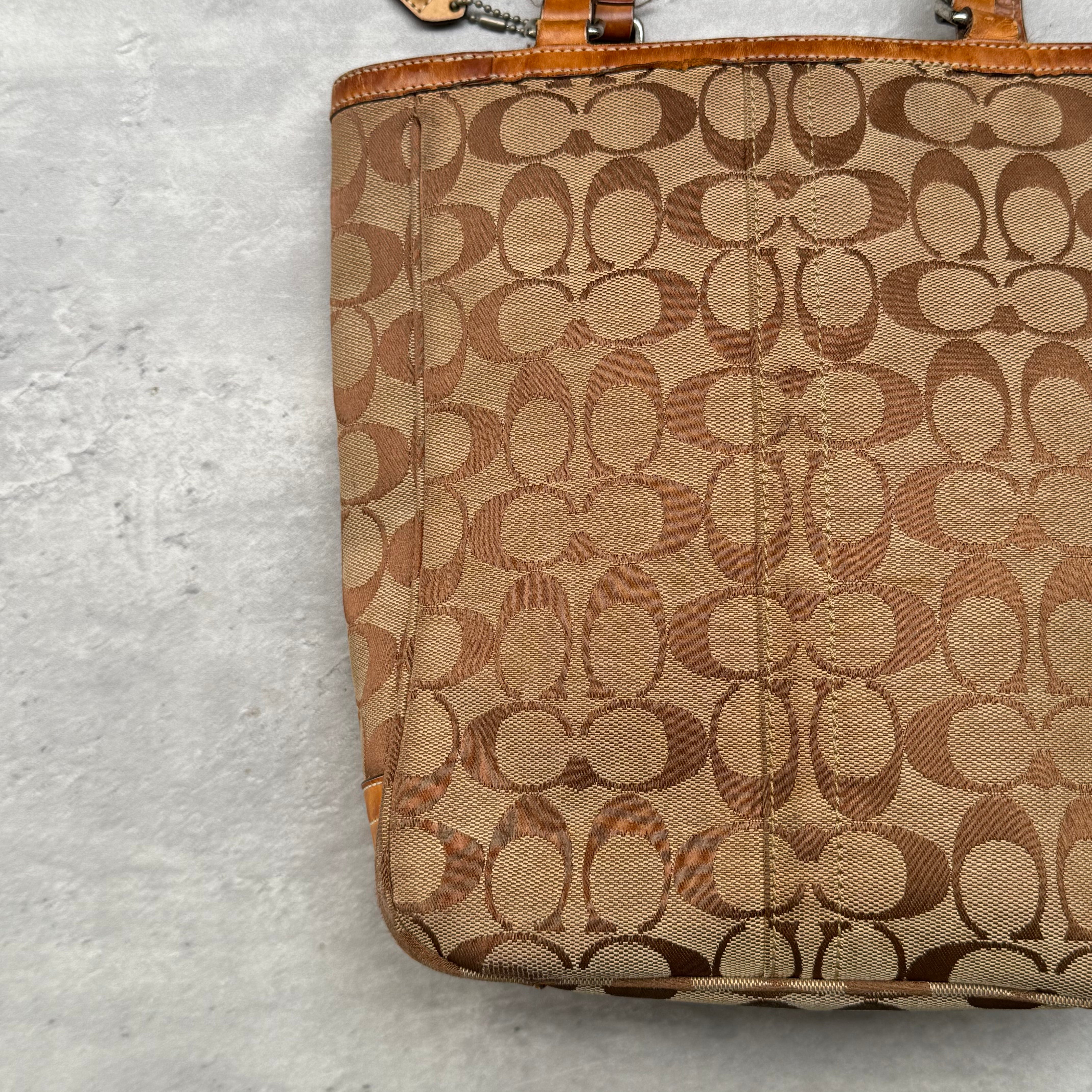Coach Signature Canvas Tote Bag Beige/Tan