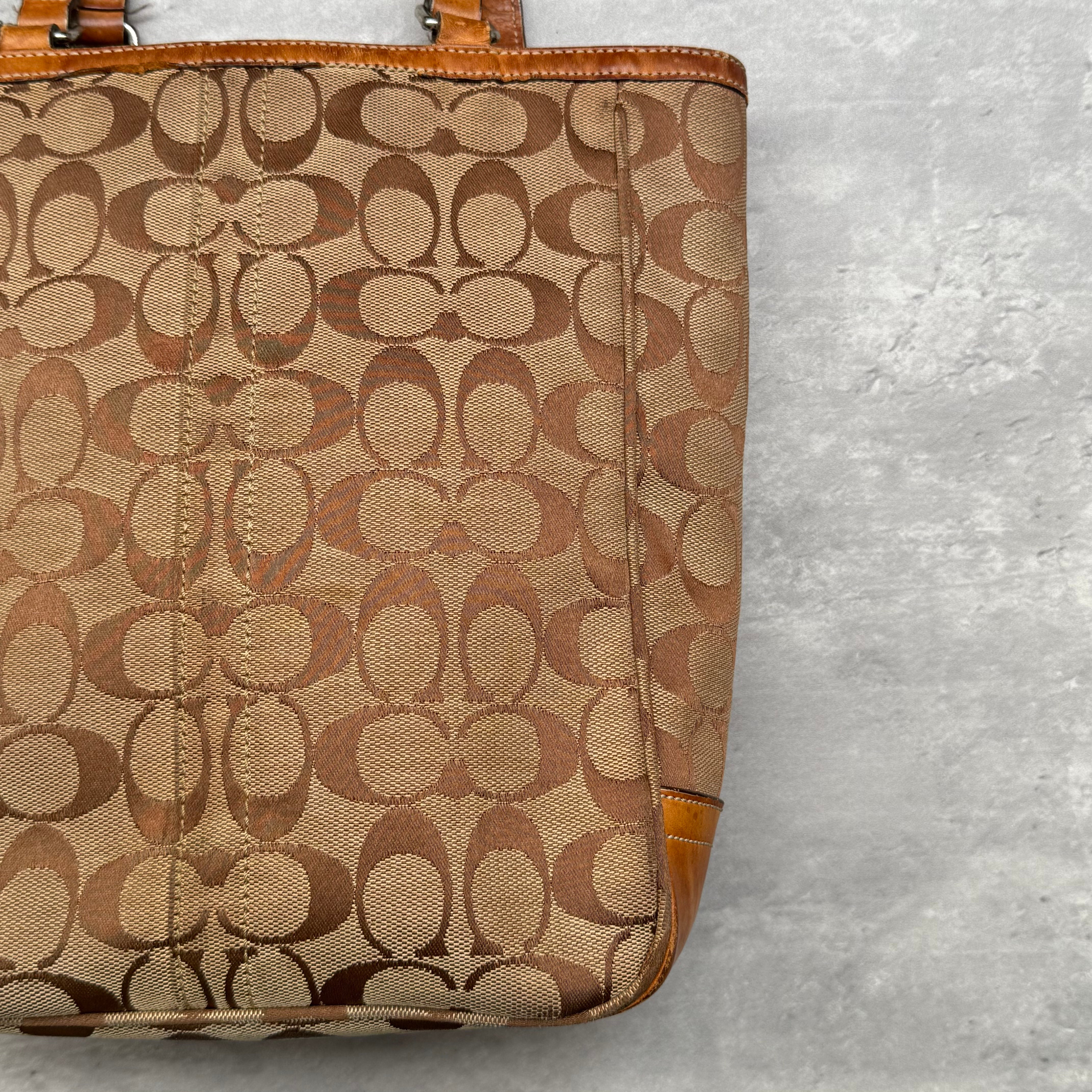 Coach Signature Canvas Tote Bag Beige/Tan
