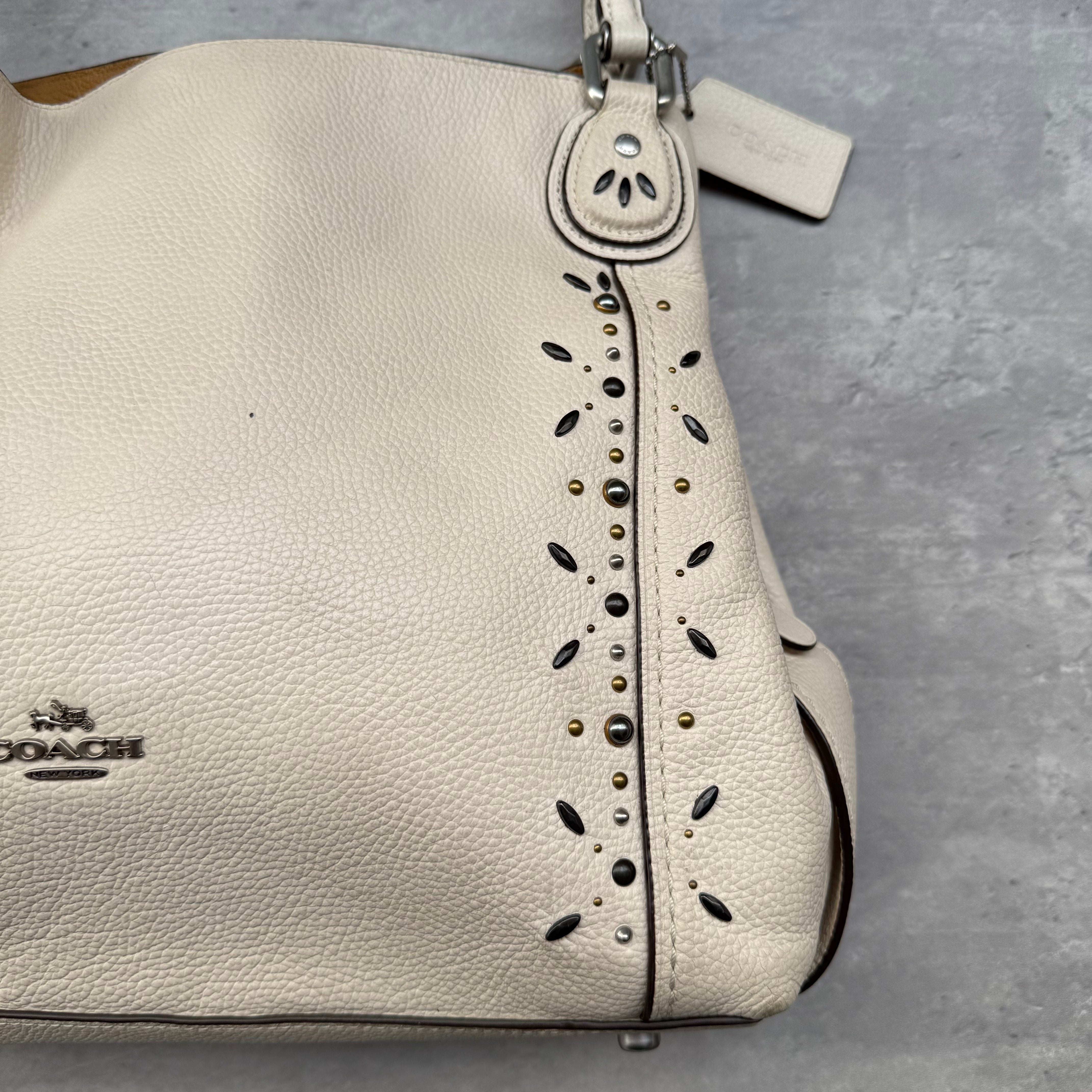 Coach Prairie Rivets Edie ShoulderBag White