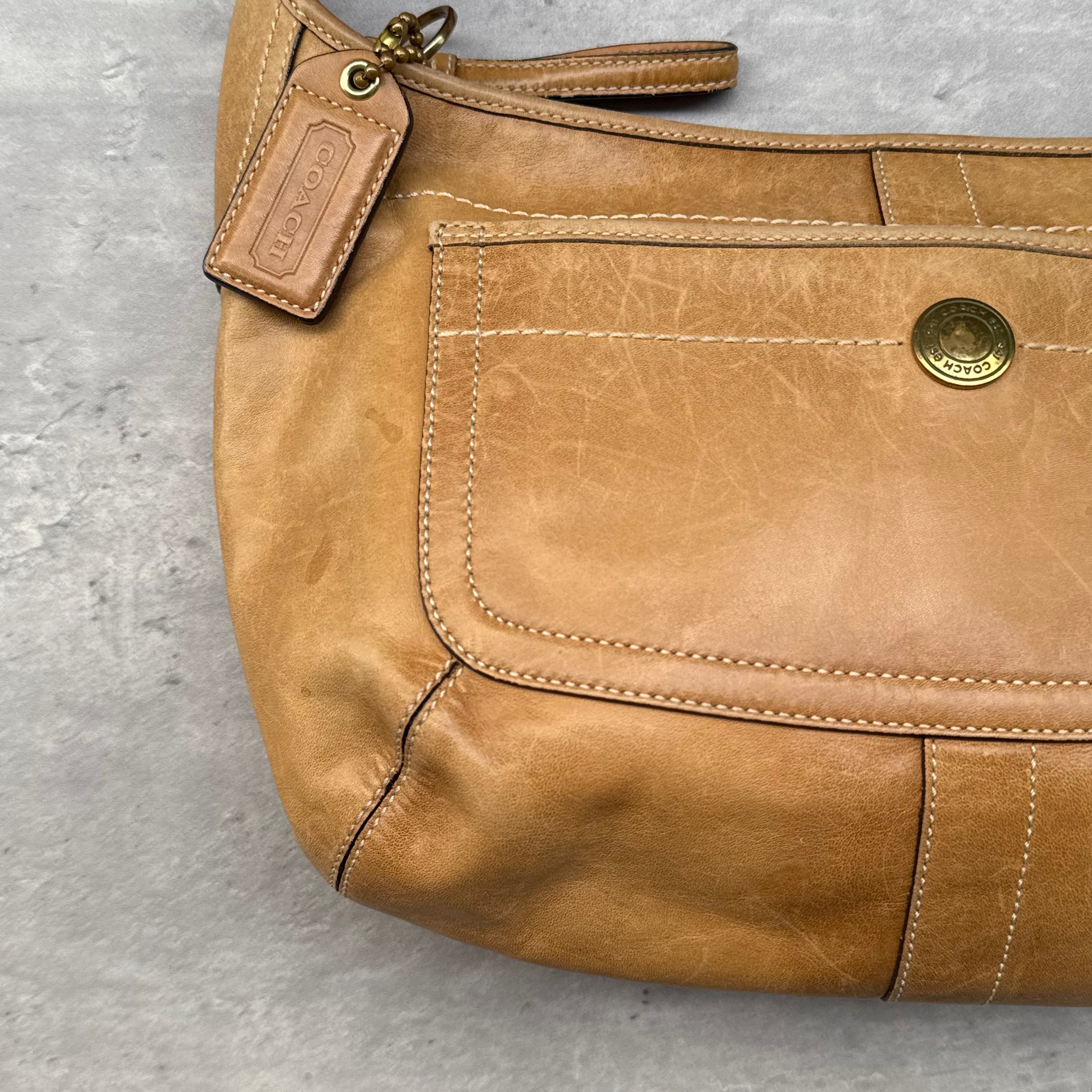 Coach Ergo Hobo Leather Shoulder Bag Tan