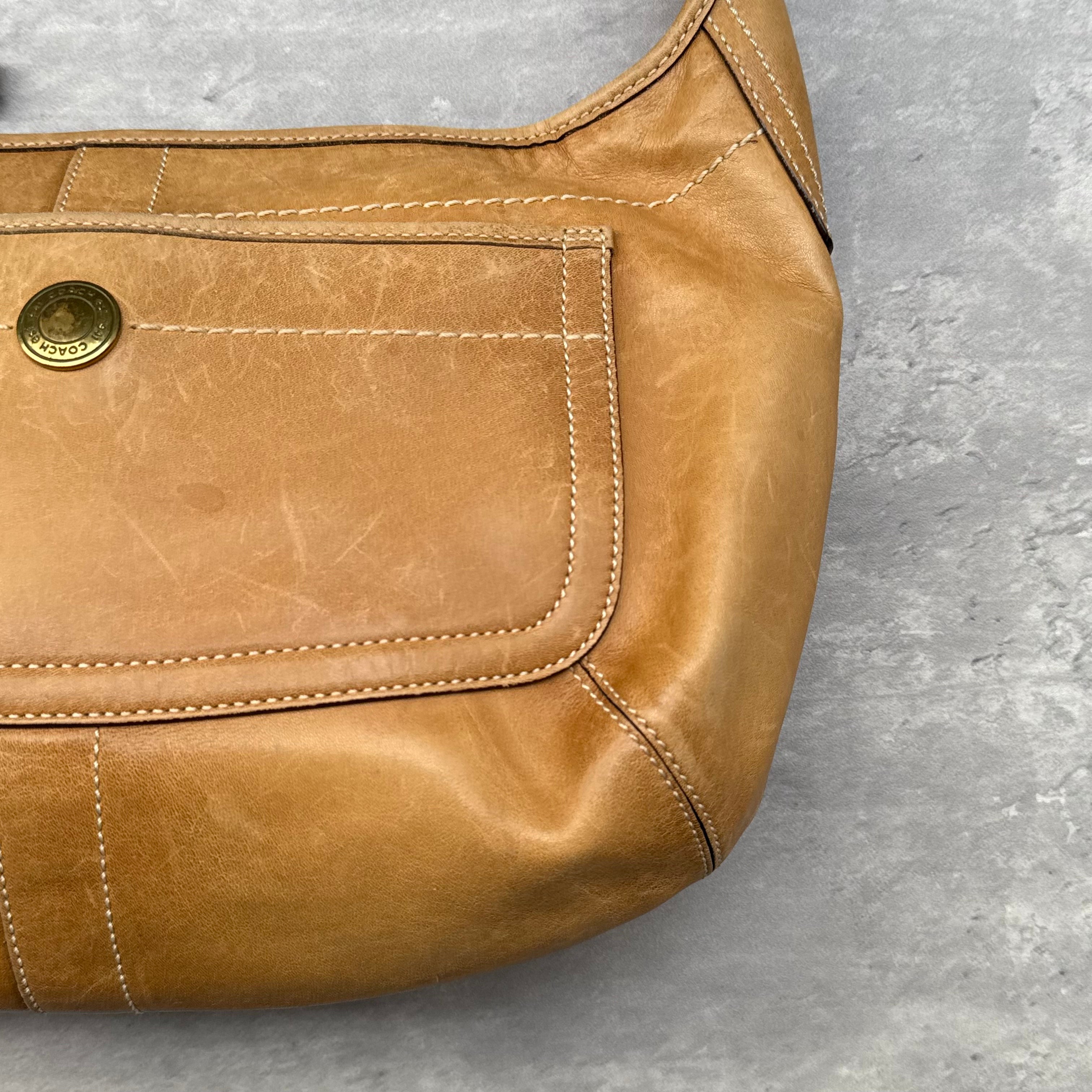 Coach Ergo Hobo Leather Shoulder Bag Tan