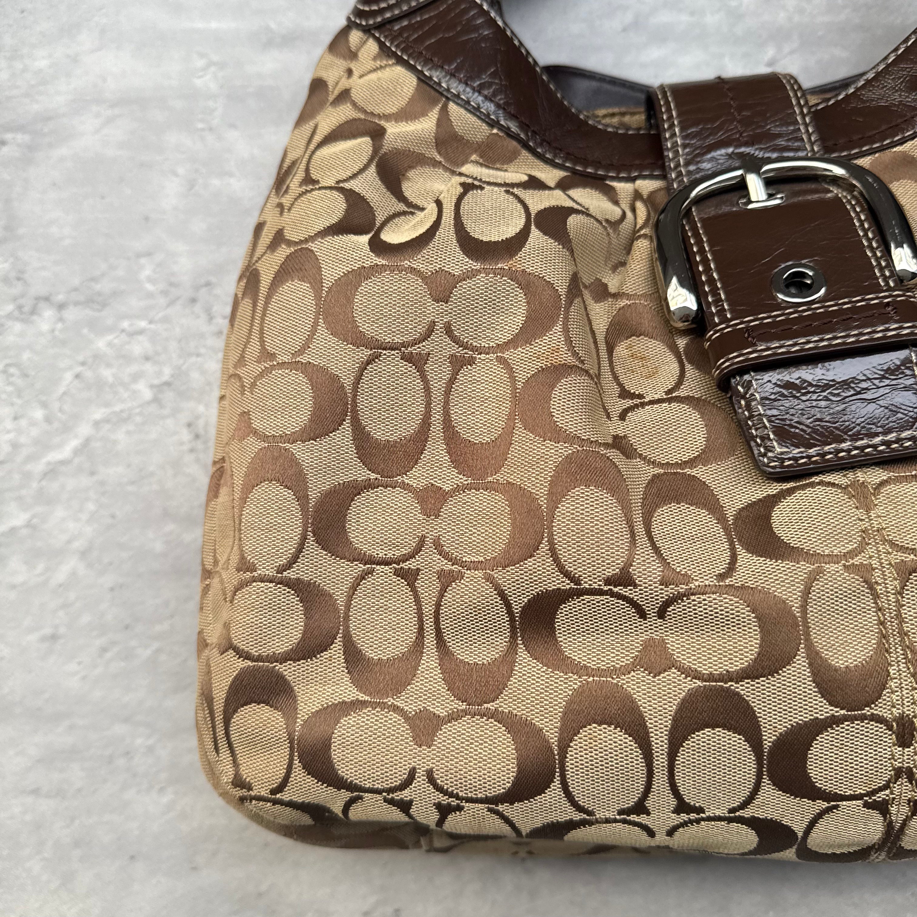 Coach Y2K Soho Hobo Buckle ShoulderBag Brown/Beige