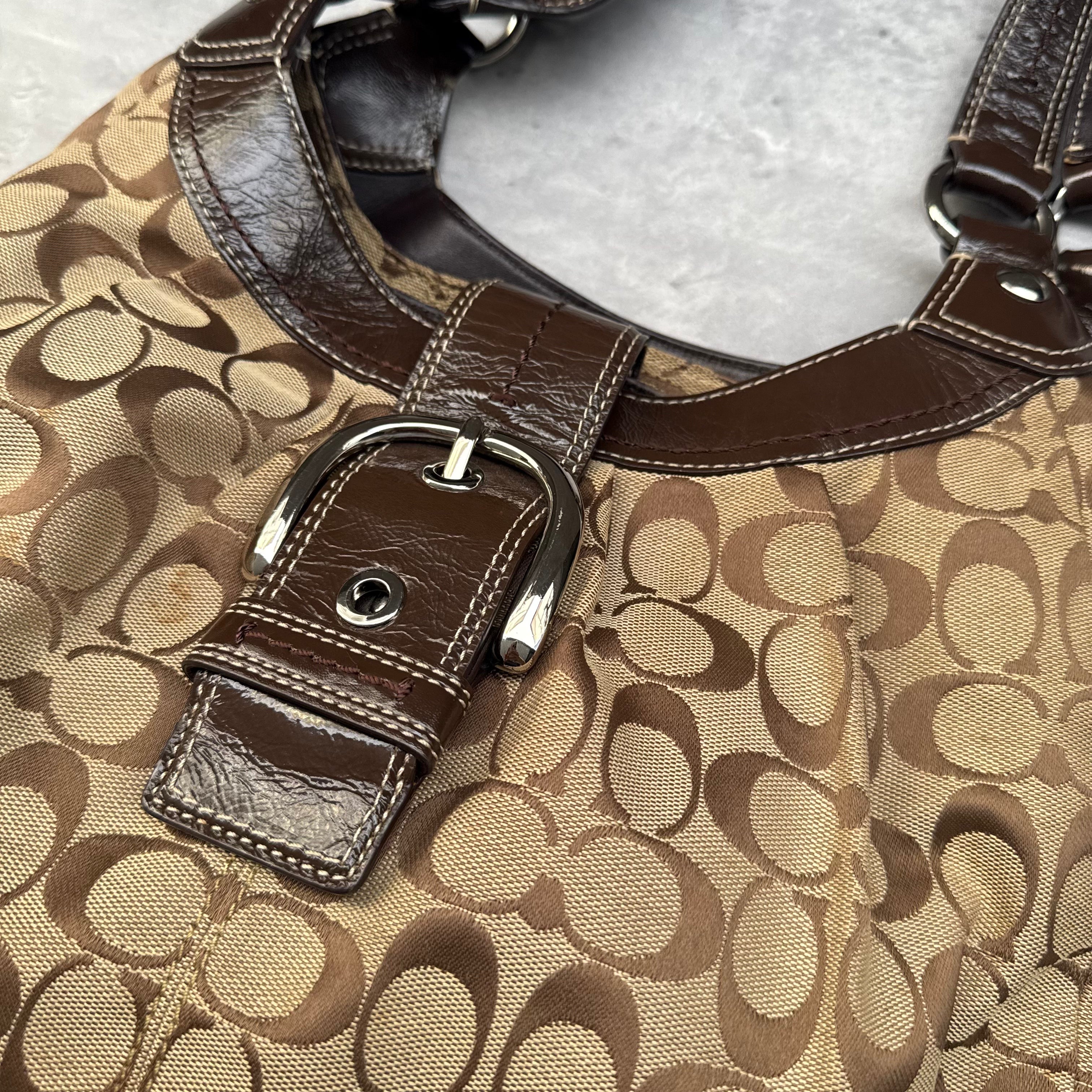 Coach Y2K Soho Hobo Buckle ShoulderBag Brown/Beige