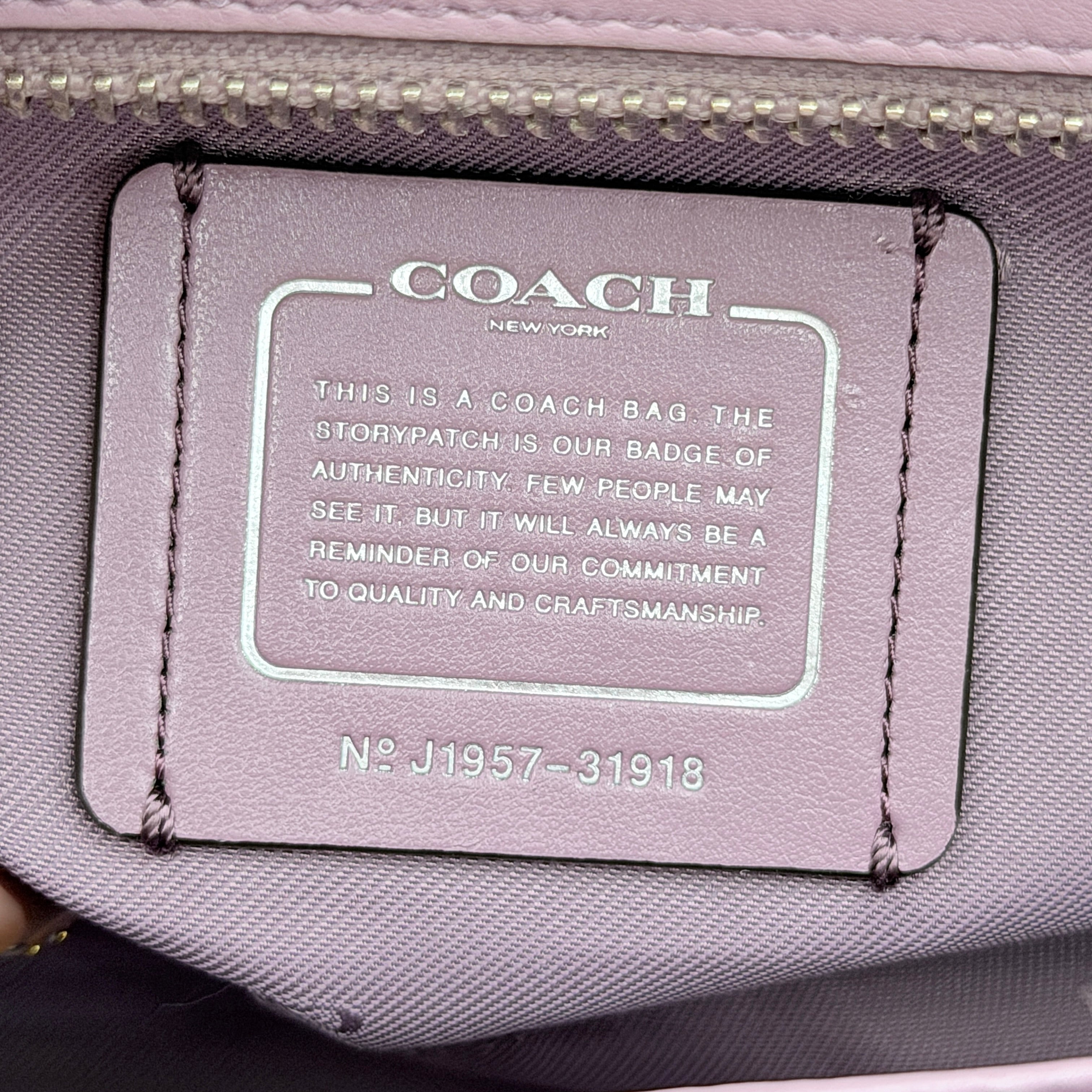 Coach Grace 20 bag in pink leather with silver hardware, shown with its detachable strap.
