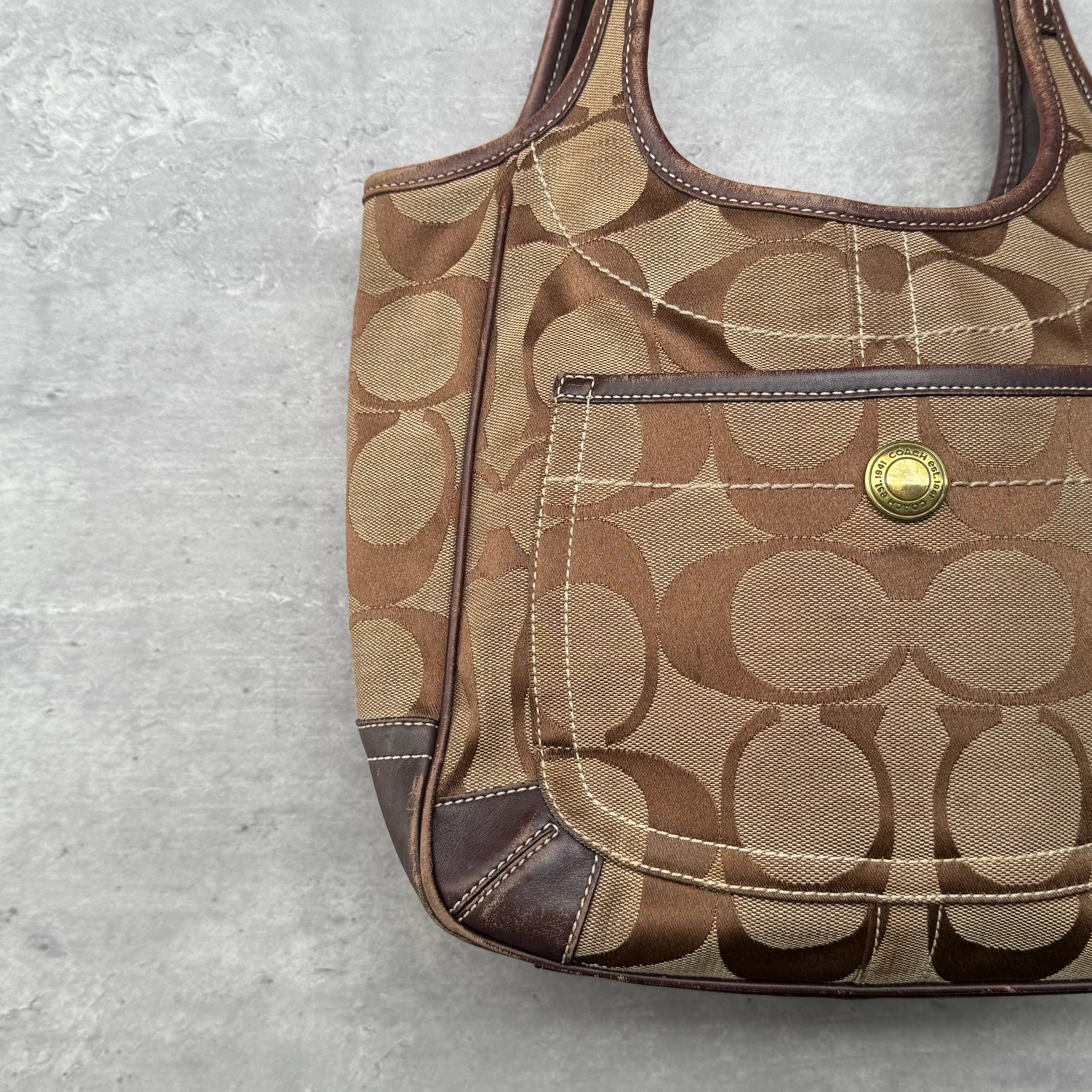 Coach Signature Ergo Tote Bag Brown/Beige