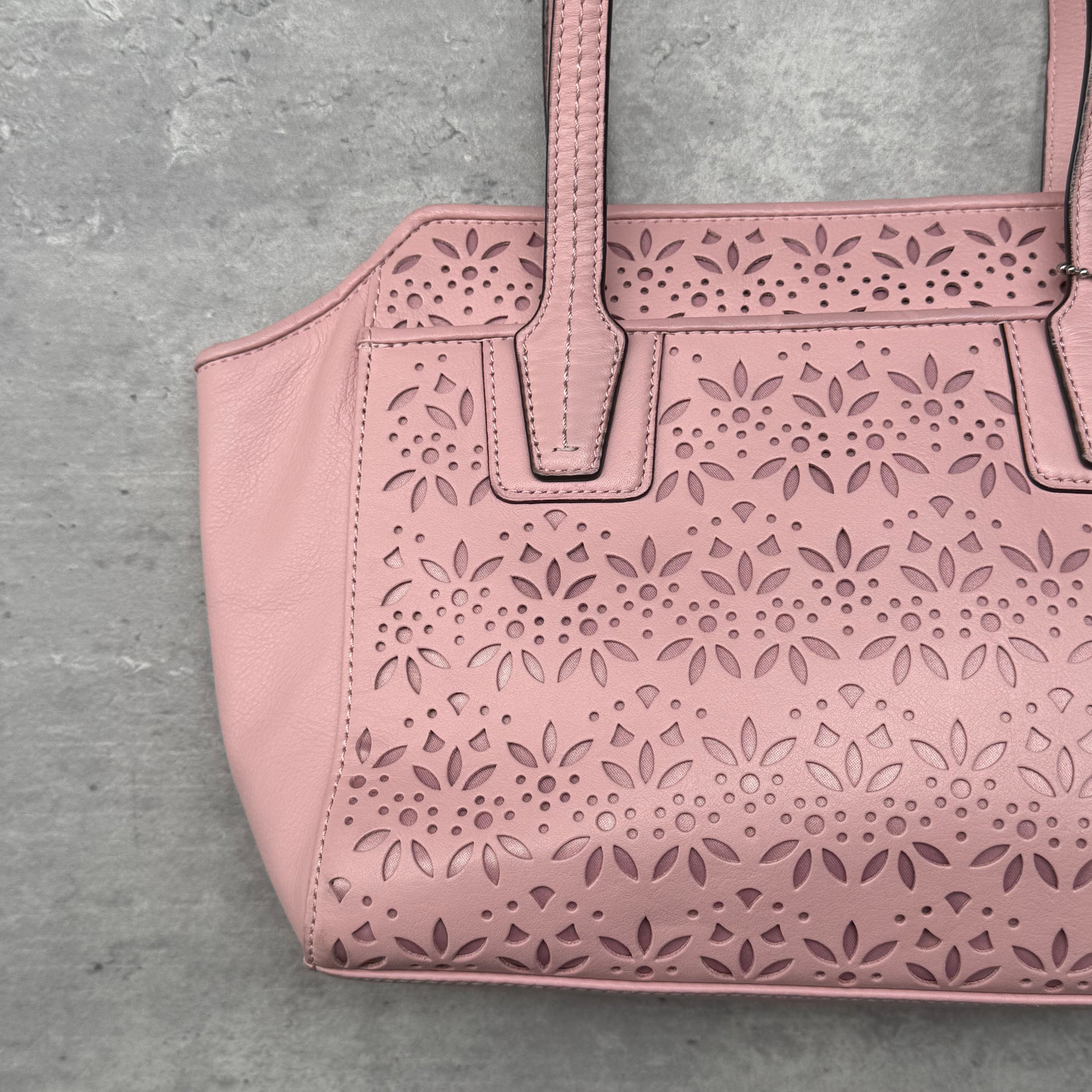 Coach 2Way Taylor Eyelet Bette Mini Tote Bag Pink