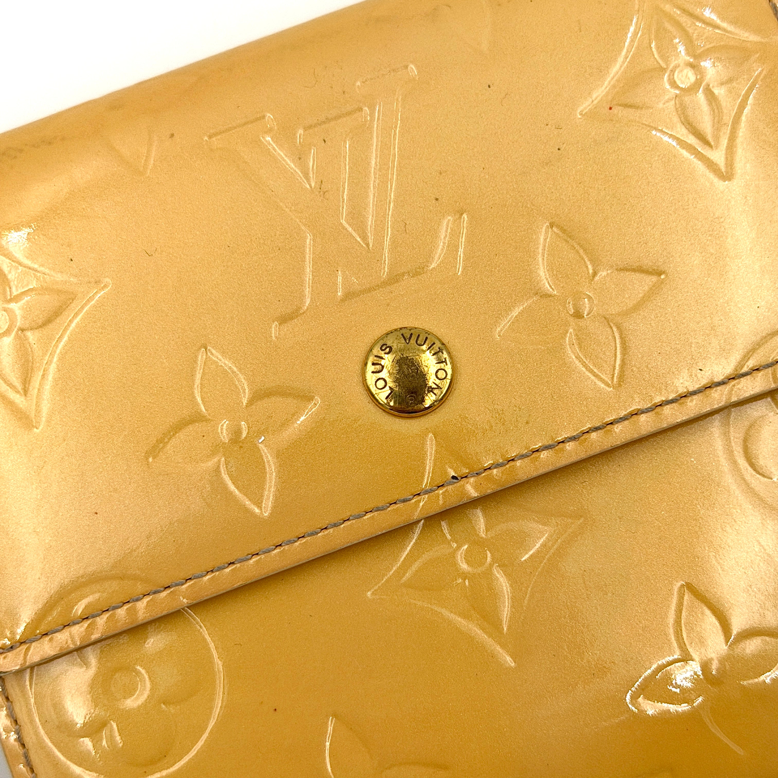Louis Vuitton Monogram Vernis Elise Wallet Tan