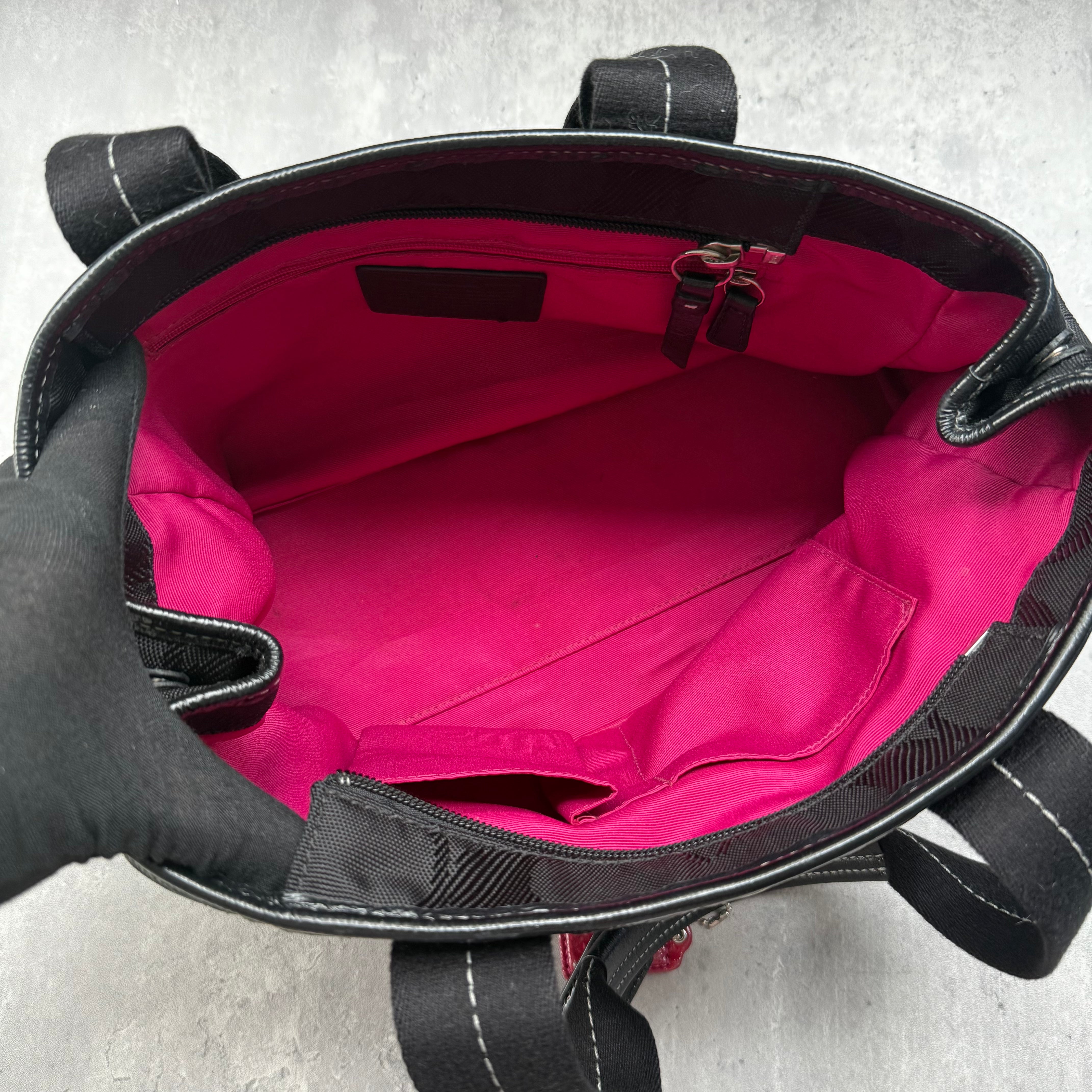 Coach Signature Kyra Daisy Canvas Tote Bag Black