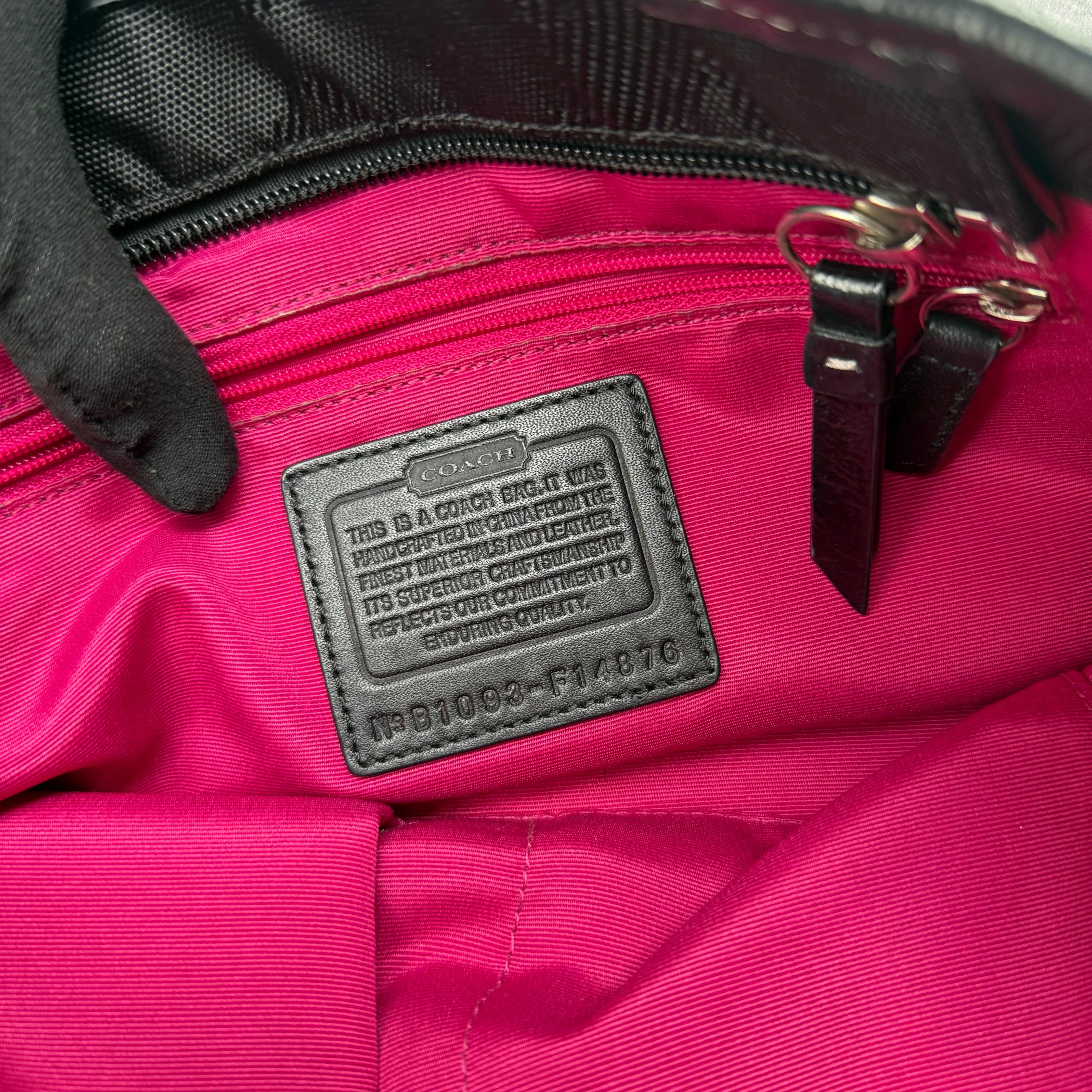 Coach Signature Kyra Daisy Canvas Tote Bag Black