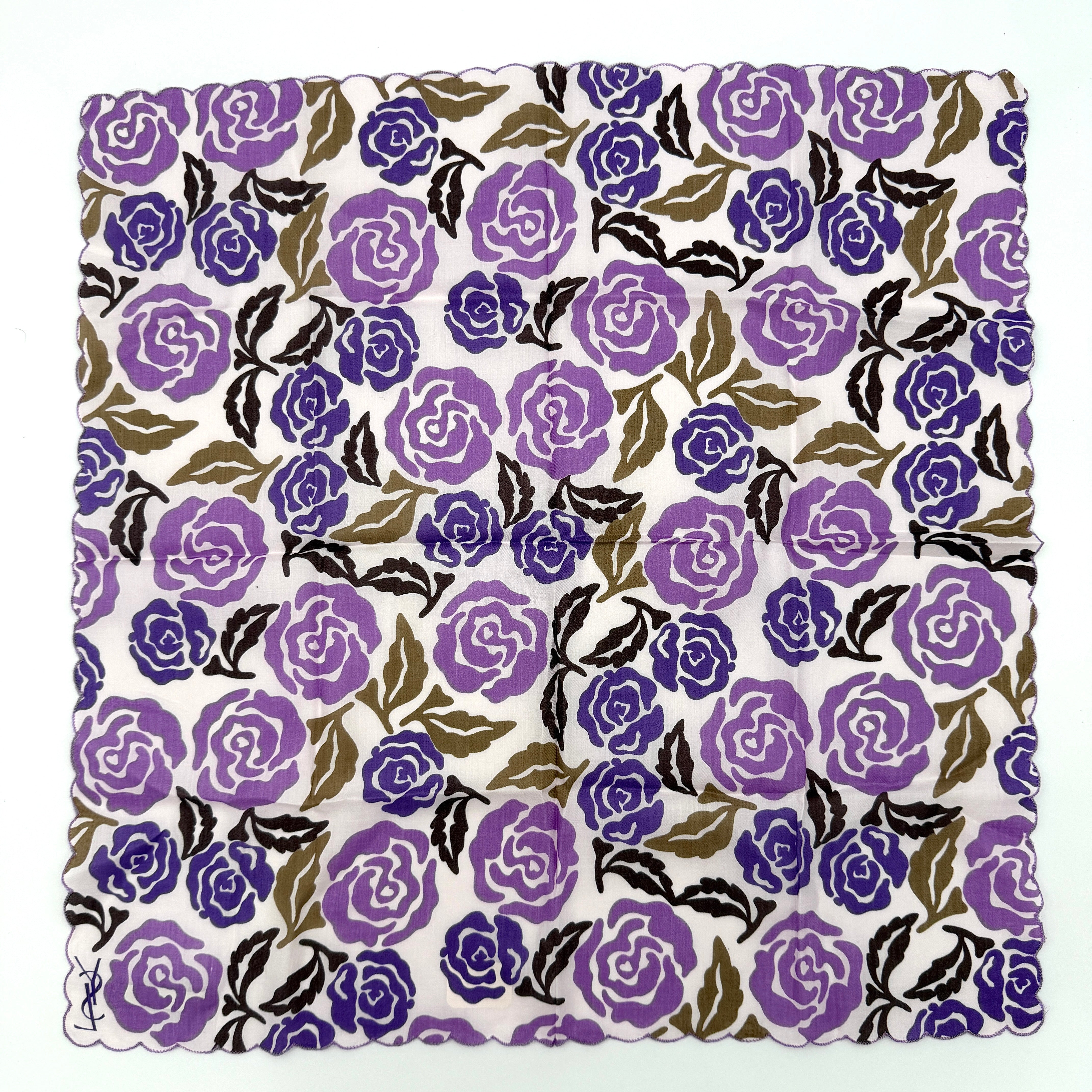 Saint Laurent Rose Scarf Purple