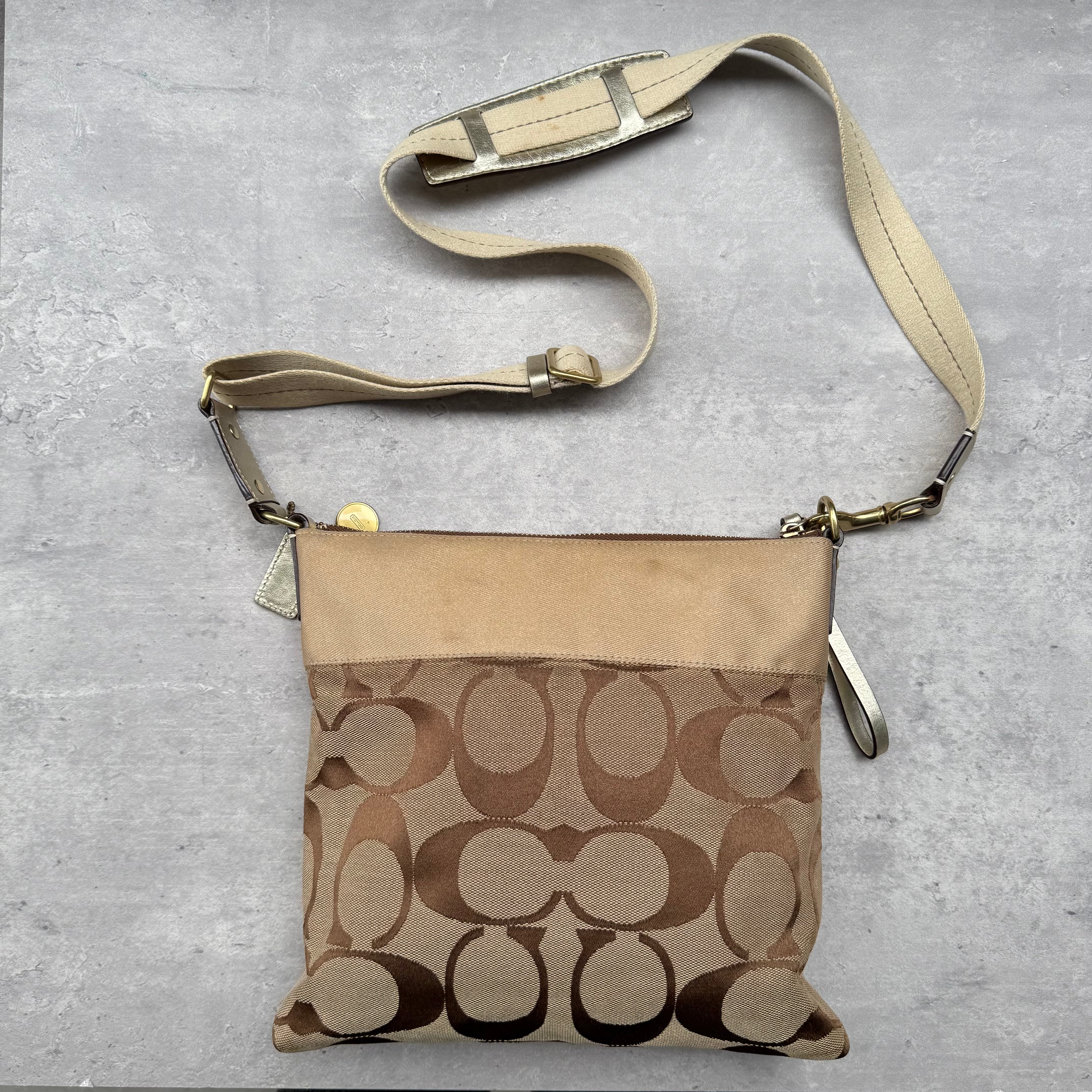 Coach Signature Canvas Crossbody Bag Beige