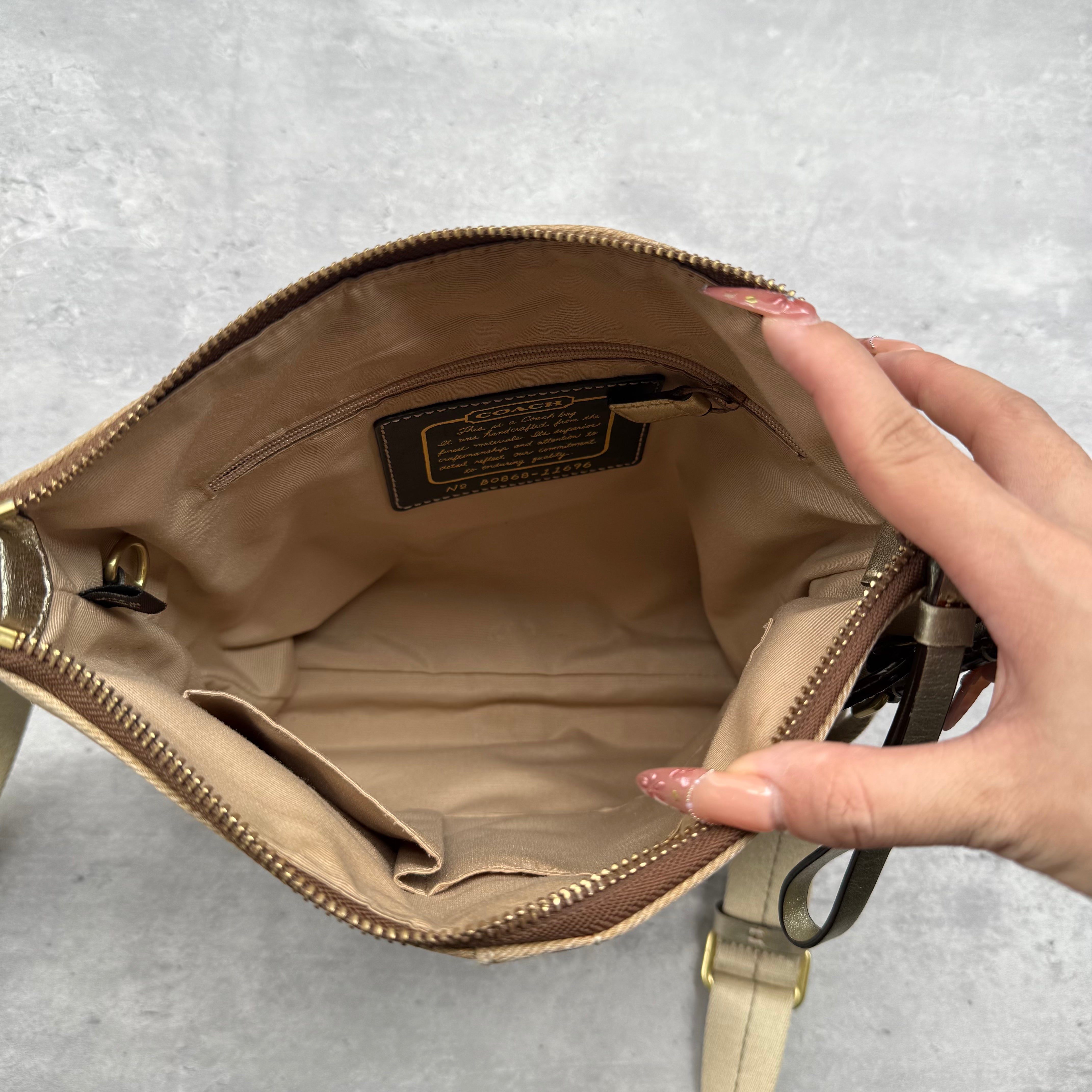Coach Signature Canvas Crossbody Bag Beige
