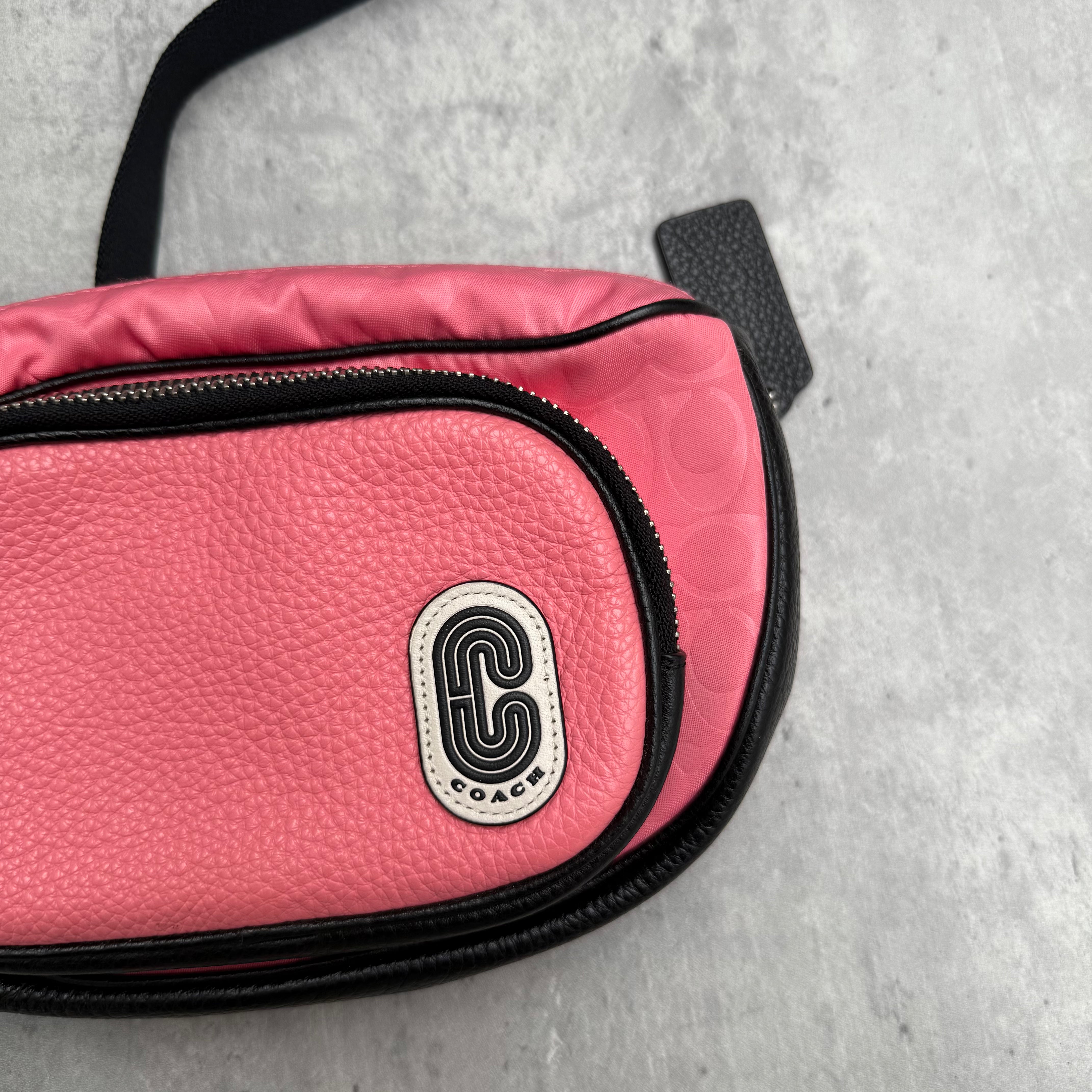 Coach Court Belt Bag Pink/Black